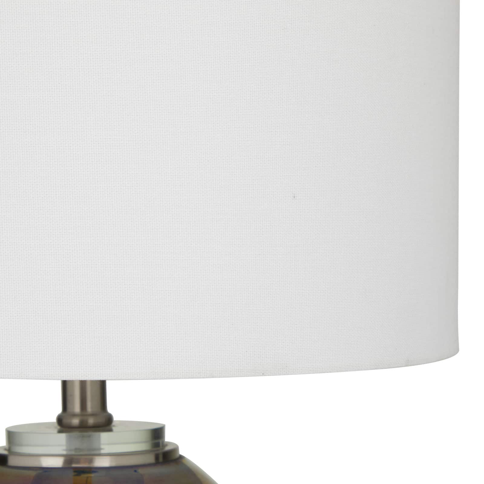 Blue Glass Table Lamp Set of 2 14", 23"