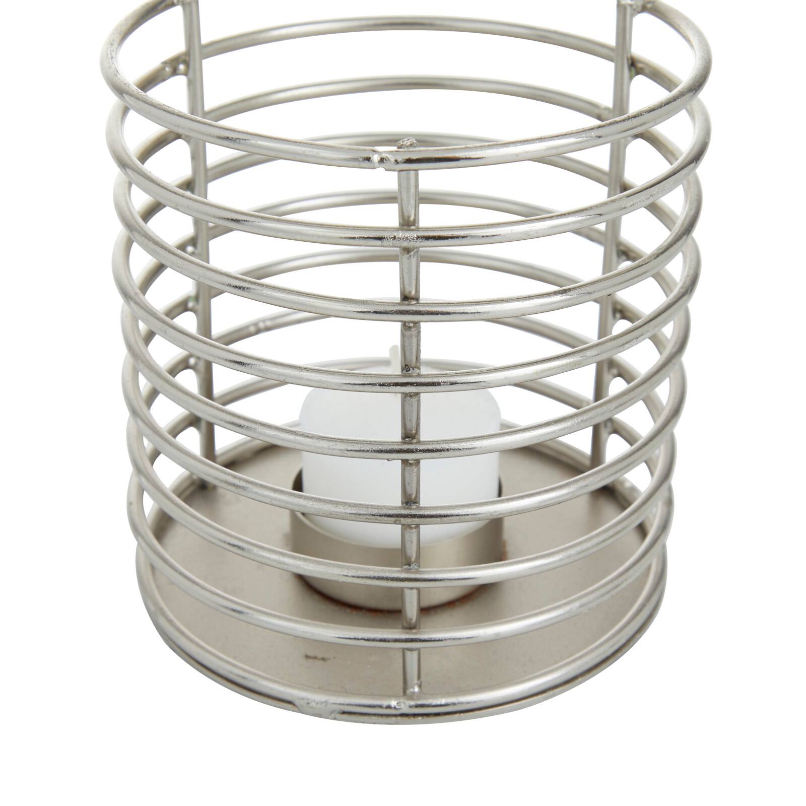 Set of 3 Silver Iron Modern Candle Holders, 4" x 4" x 4"