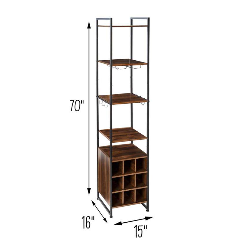 Honey Can Do 6ft. Free-Standing Wine &#x26; Bar Storage Tower