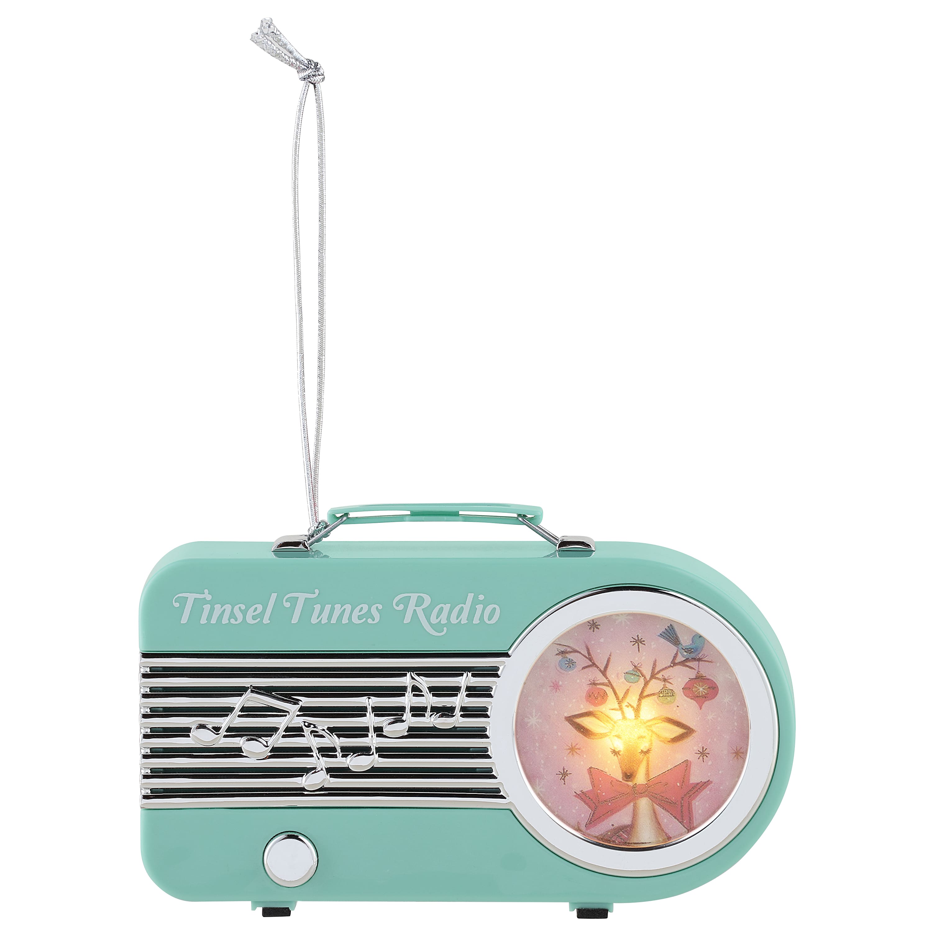 Miniature Teal Vintage Radio Ornament