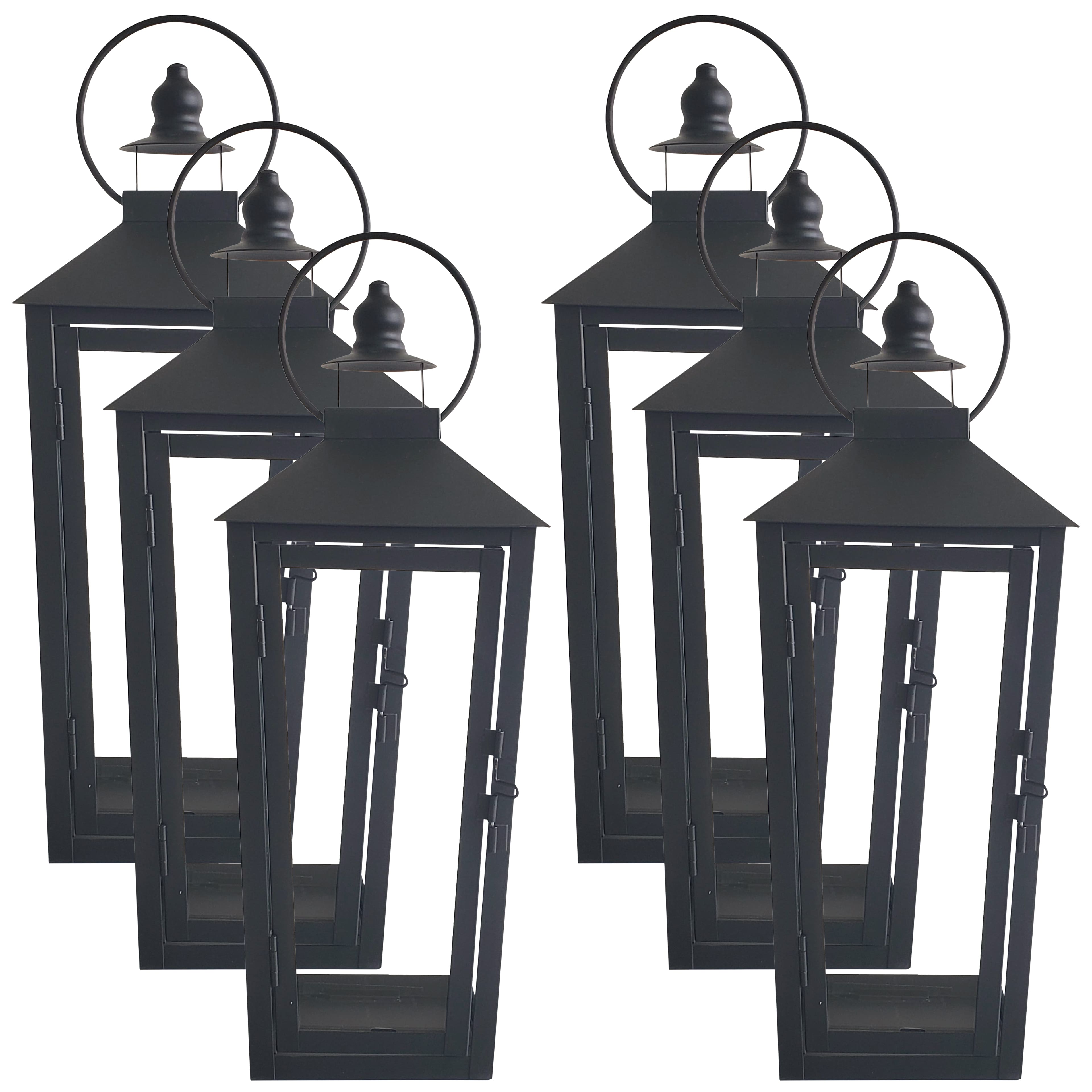 6 Pack: 15.7&#x22; Black Metal Lantern by Ashland&#xAE;