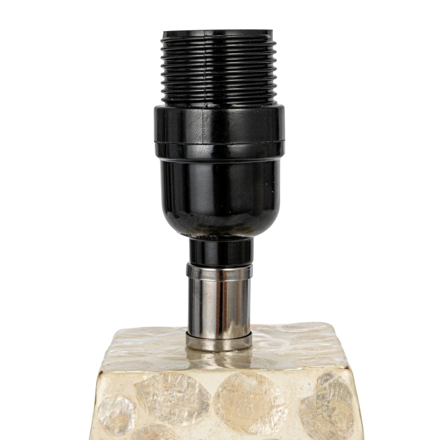 Hello Honey® 18" White Capiz & Reclaimed Wood Table Lamp with Linen Shade, 2ct.