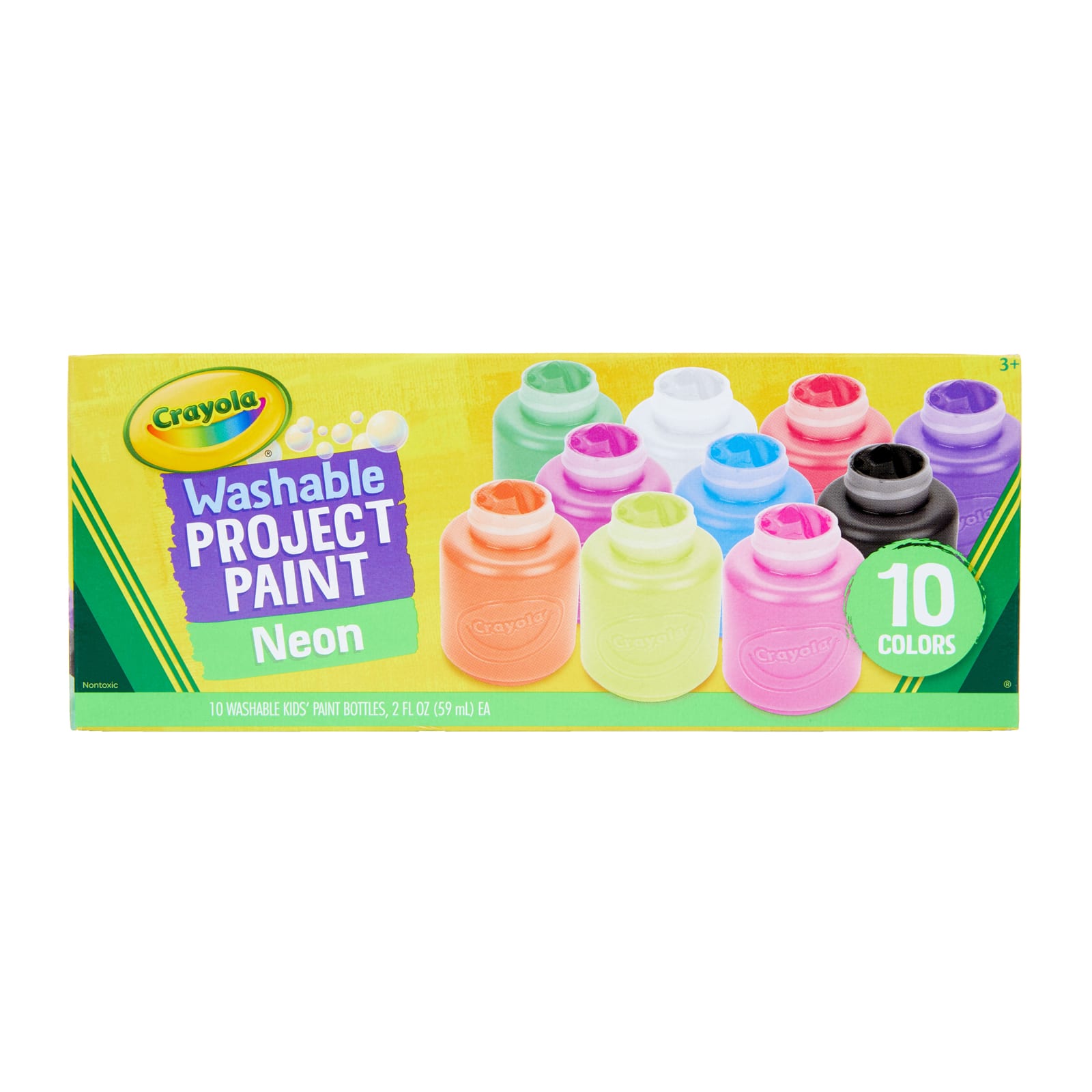 12 Packs: 10ct. (120 total) Crayola Neon Washable Kids Paint Set