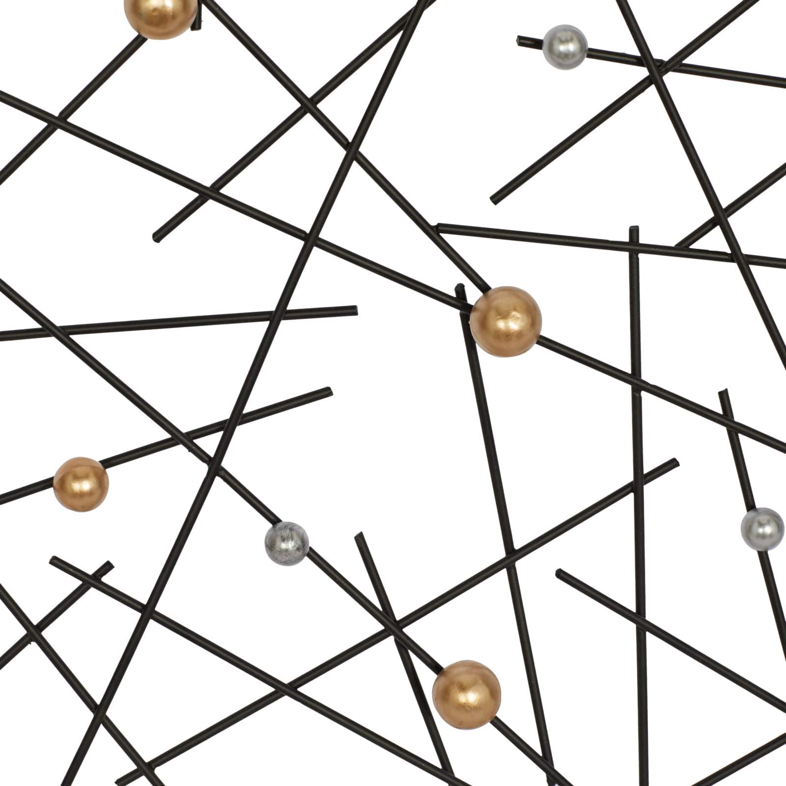 24" Black, Gold & Silver Metal Contemporary Wall Décor