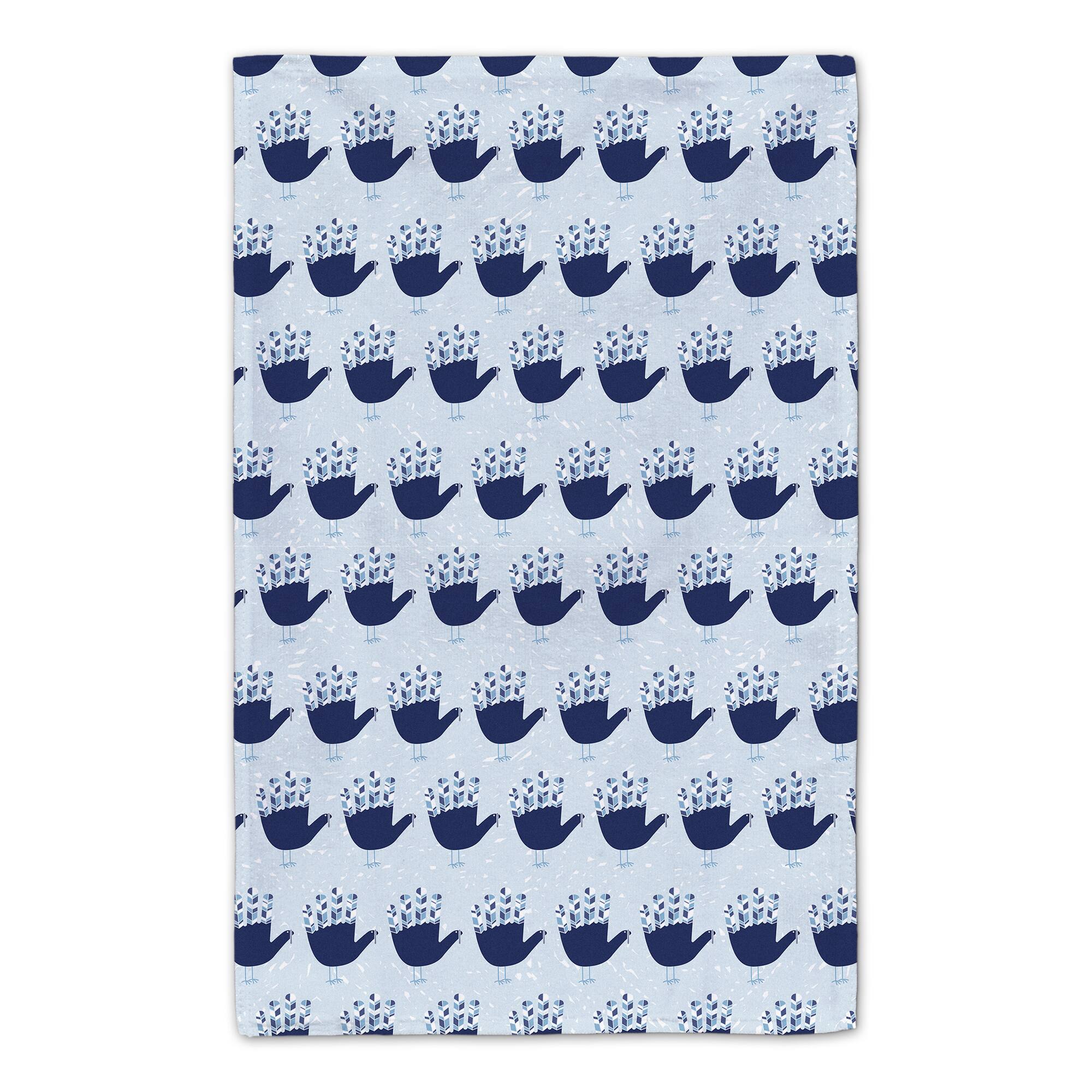 Blue Hand Turkey Tea Towel Set