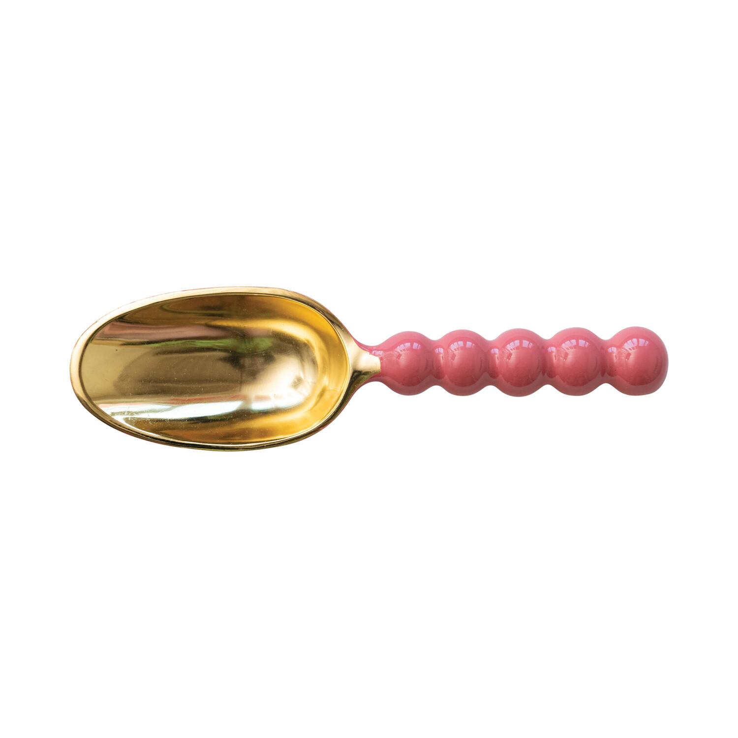Hello Honey&#xAE; 9.5&#x22; Pink &#x26; Gold Enameled Aluminum Kitchen Scoop