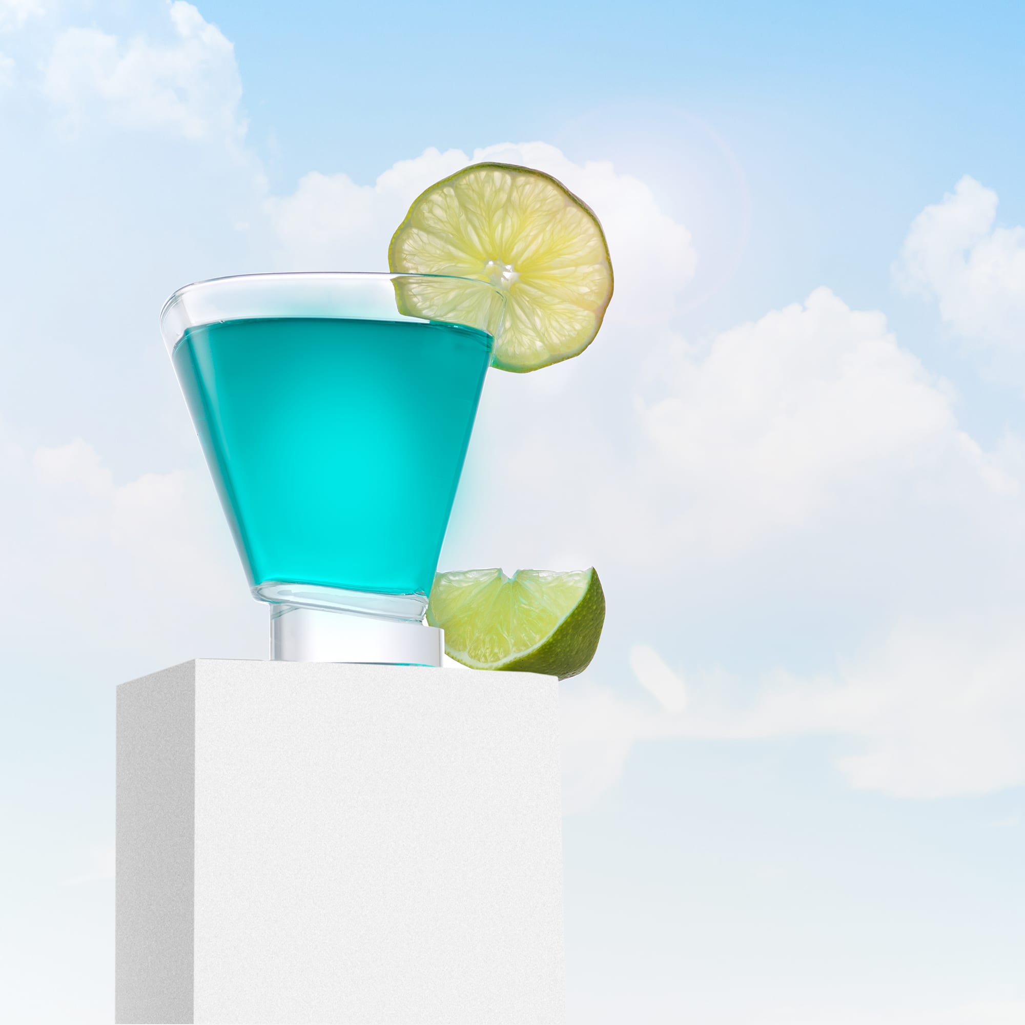 JoyJolt® 7.5oz. Aqua Vitae Square Off Base Martini Glasses, 2ct.