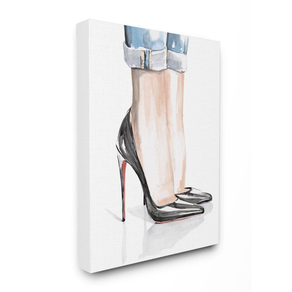 Stupell Industries Fashion Heels Women&#x27;s Denim Cuff Watercolor Canvas Wall Art