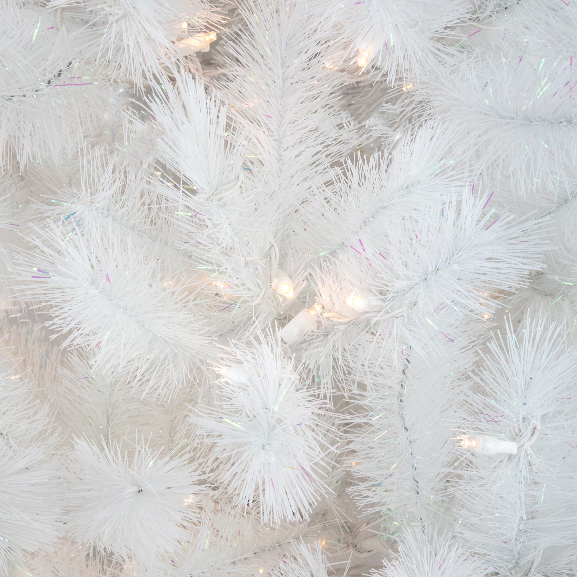 6.5ft. Pre-Lit White Alaskan Pine Artificial Christmas Tree, Warm White LED Lights