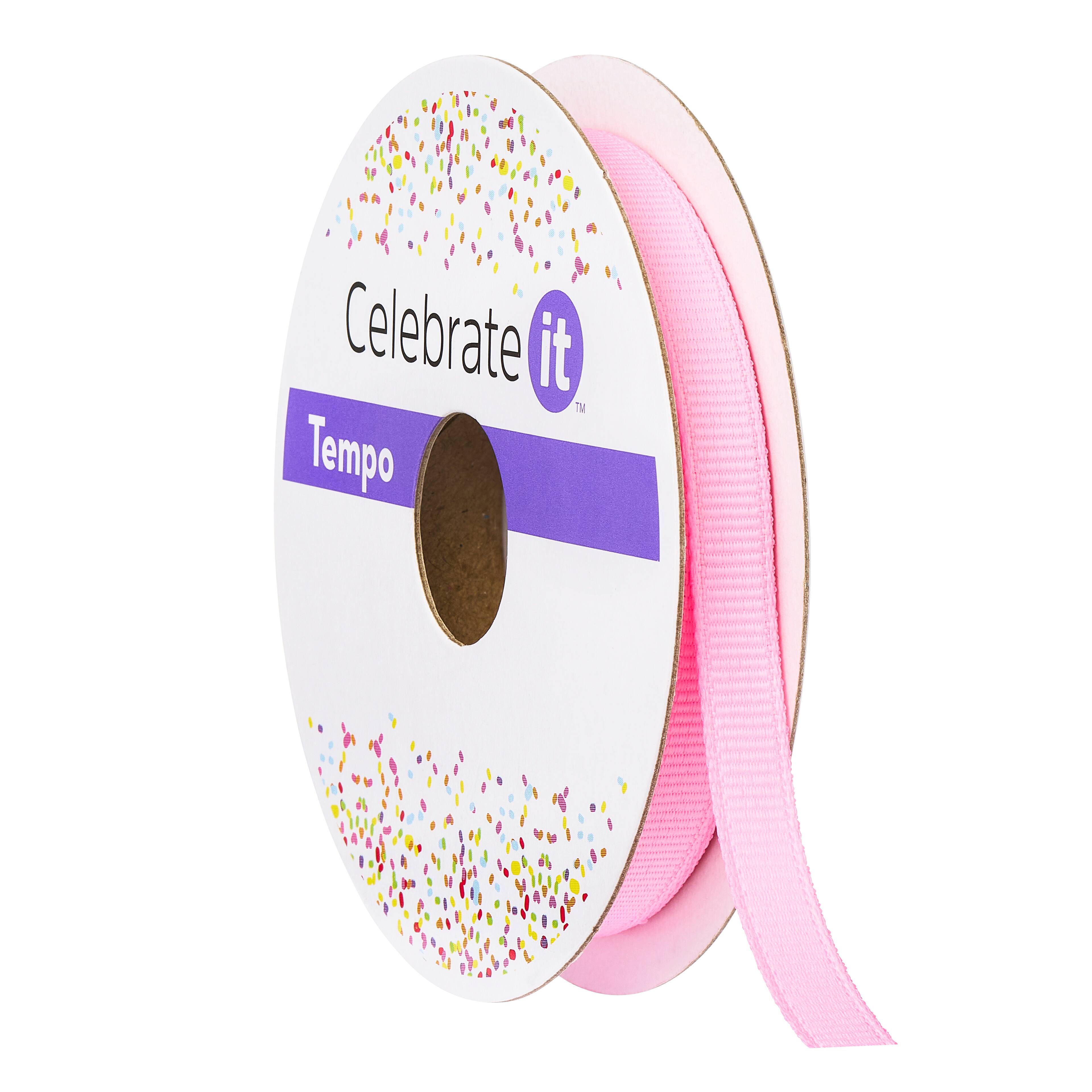 1/4 Grosgrain Ribbon by Celebrate It Tempo in Light Pink | 1/4 in