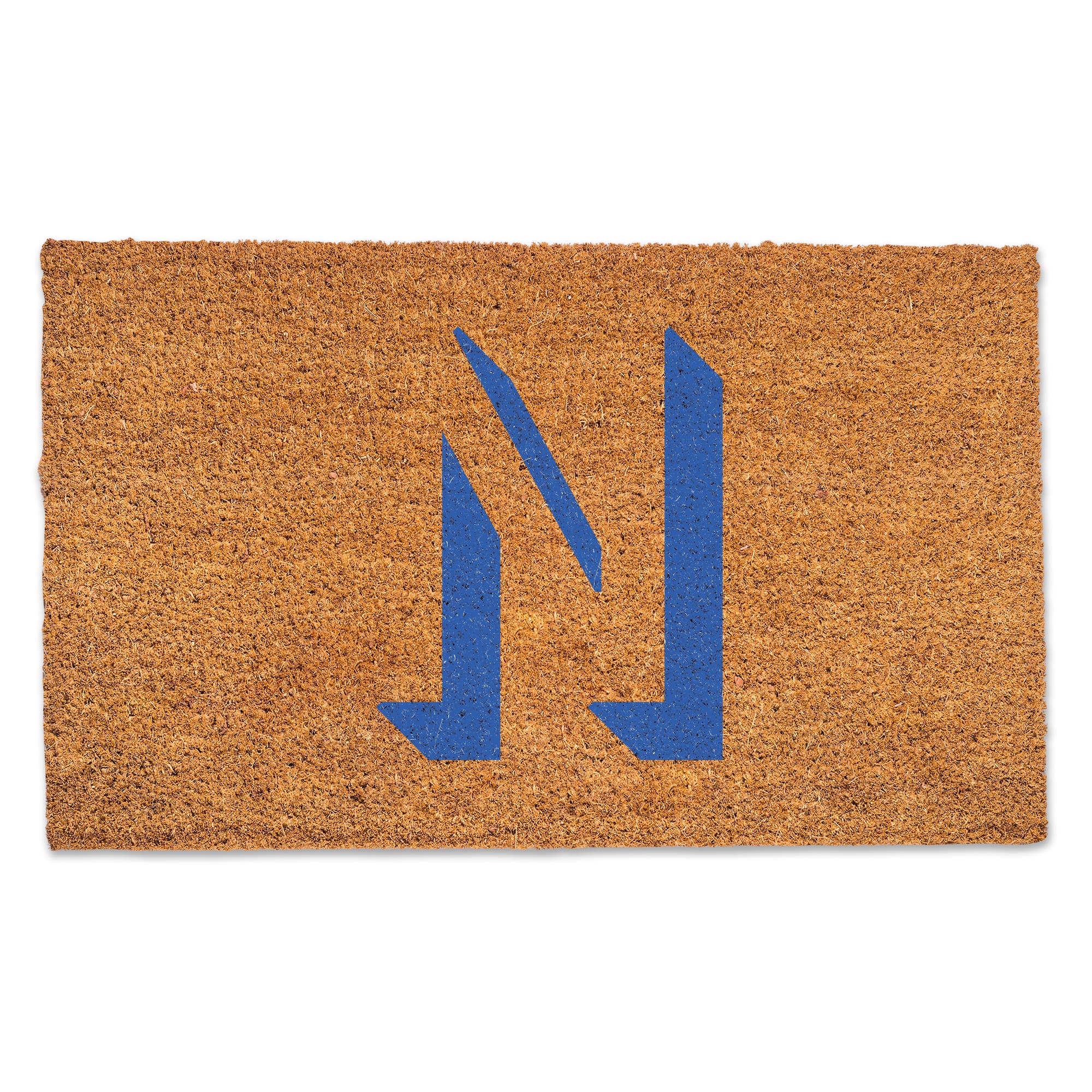 Blue Shadow Monogram Natural Coir Doormat