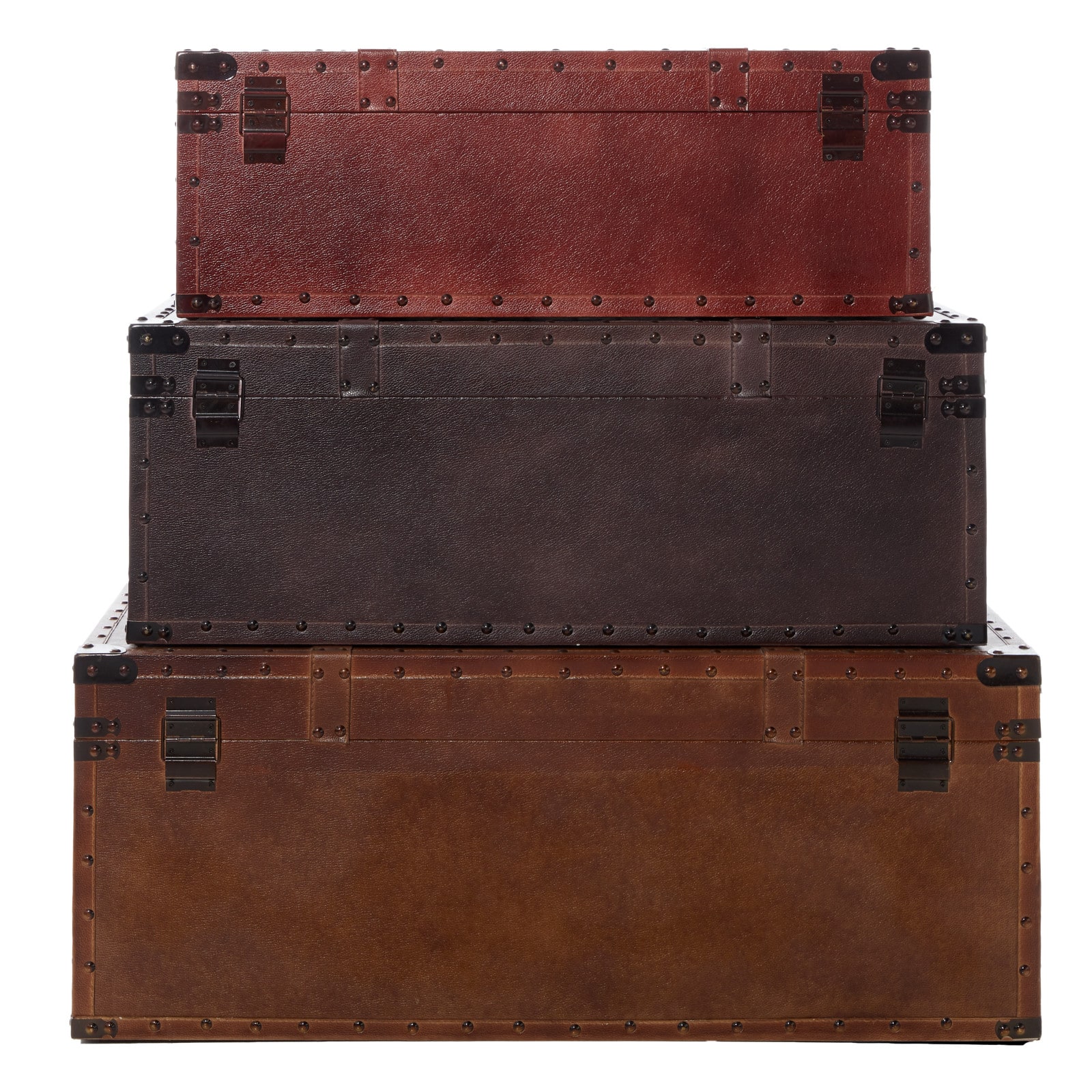 Set of 3&#x22; Brown Wood Rustic Trunk, 32&#x22;, 29&#x22;, 26&#x22;