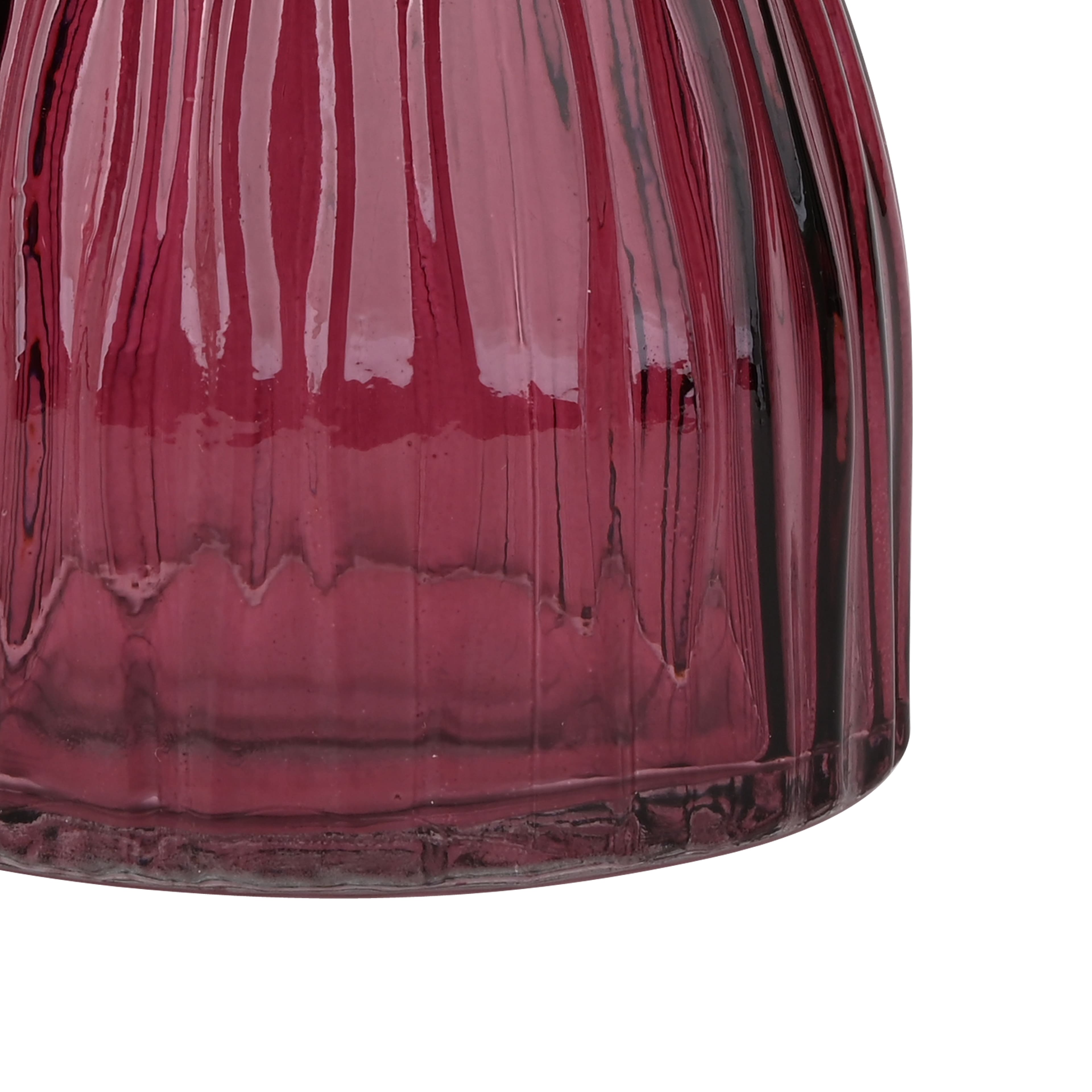 4&#x22; Ribbed Glass Vase Decorative Container by Ashland&#xAE;