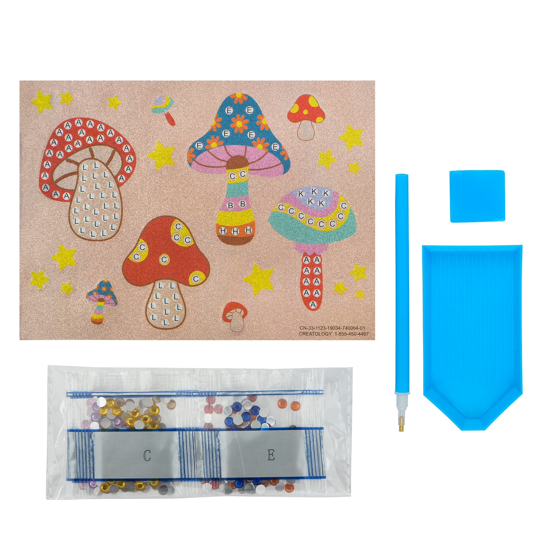 Summer Mushroom Diamond Art Sticker Kit by Creatology&#x2122;