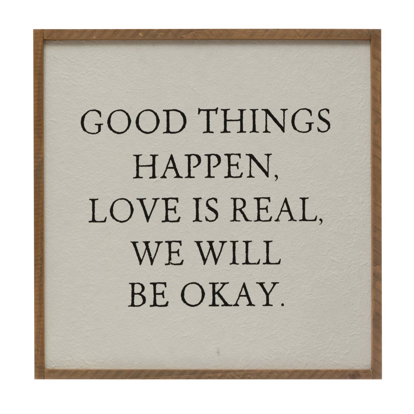 "Good Things Happen..." Wood Framed Wall Sign By Creative Co-Op | Michaels®