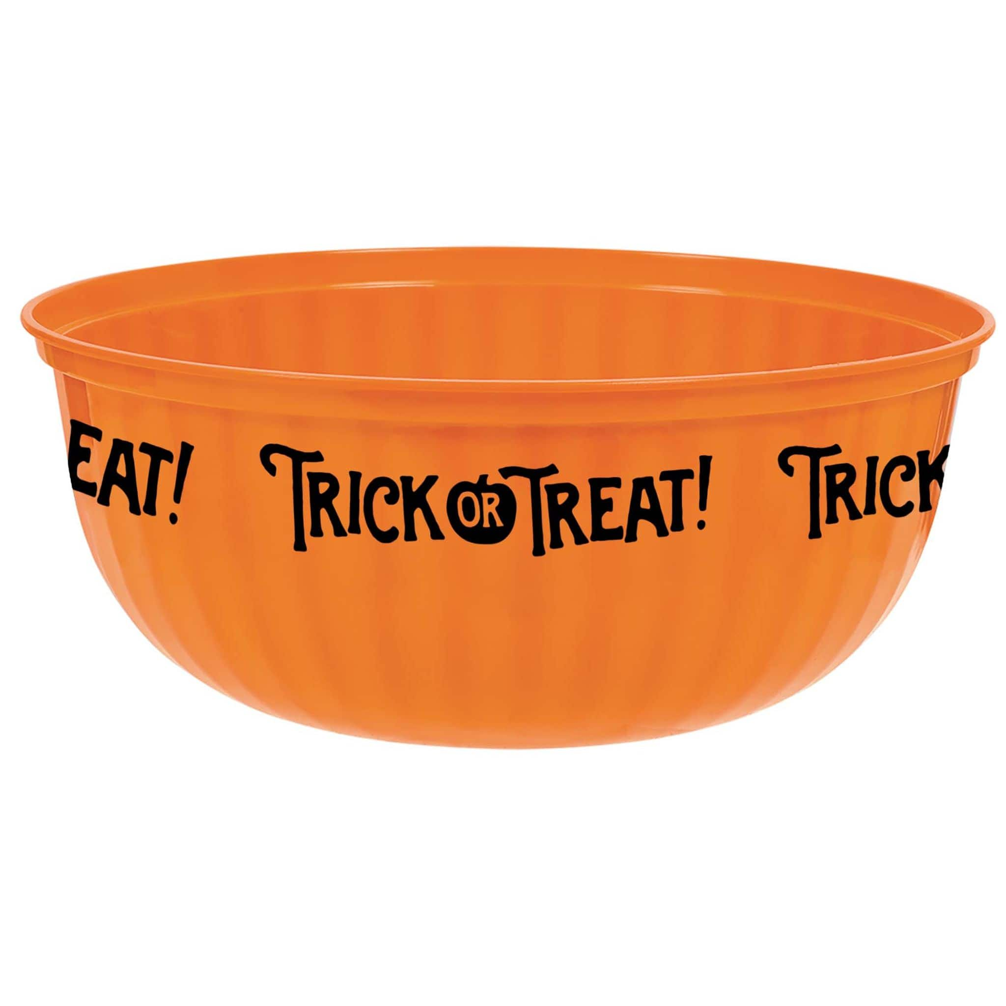 6 qt. Orange Trick or Treat Plastic Serving Bowl, 5ct.