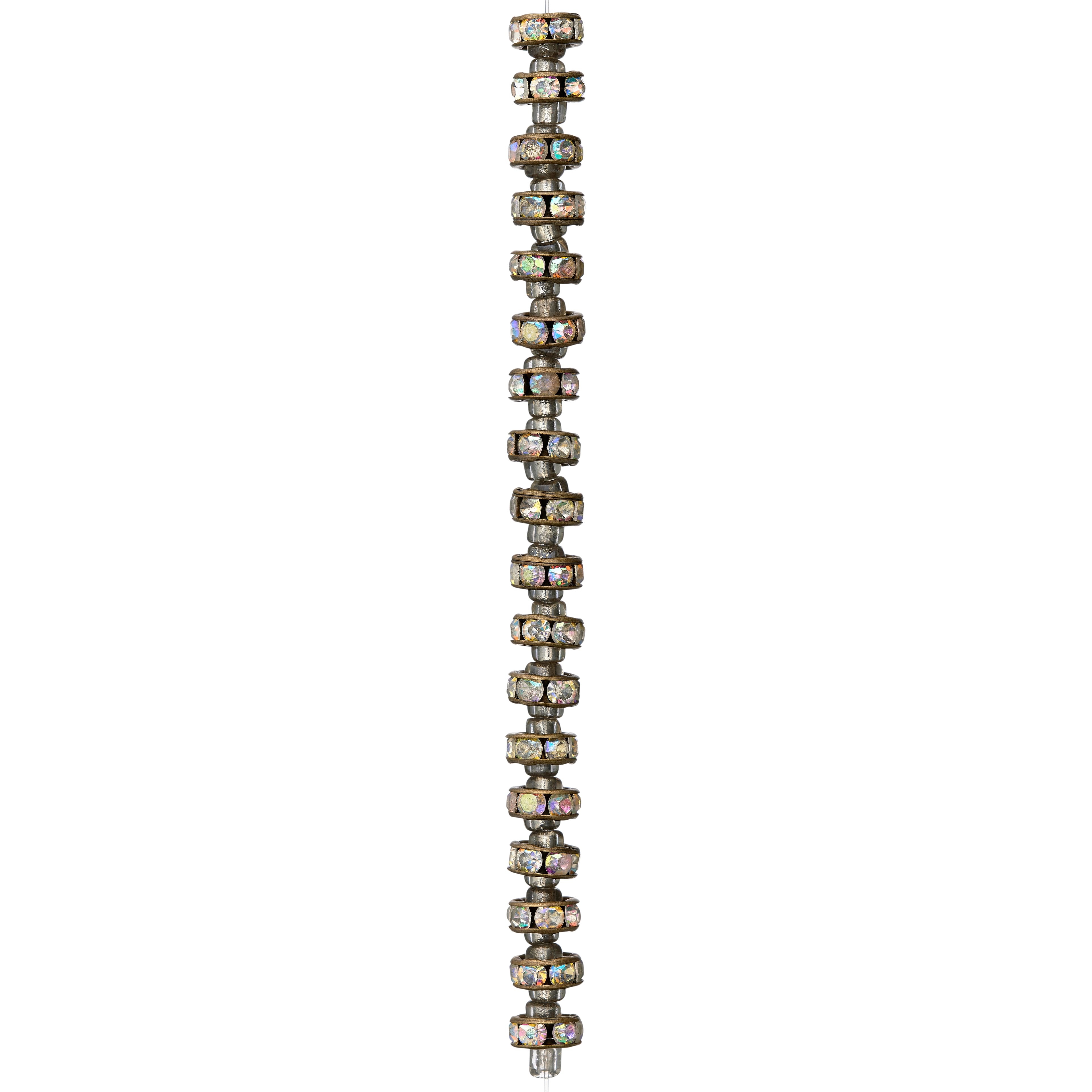 12 Pack: Metal Rhinestone Rondelle Beads, 8mm by Bead Landing&#x2122;