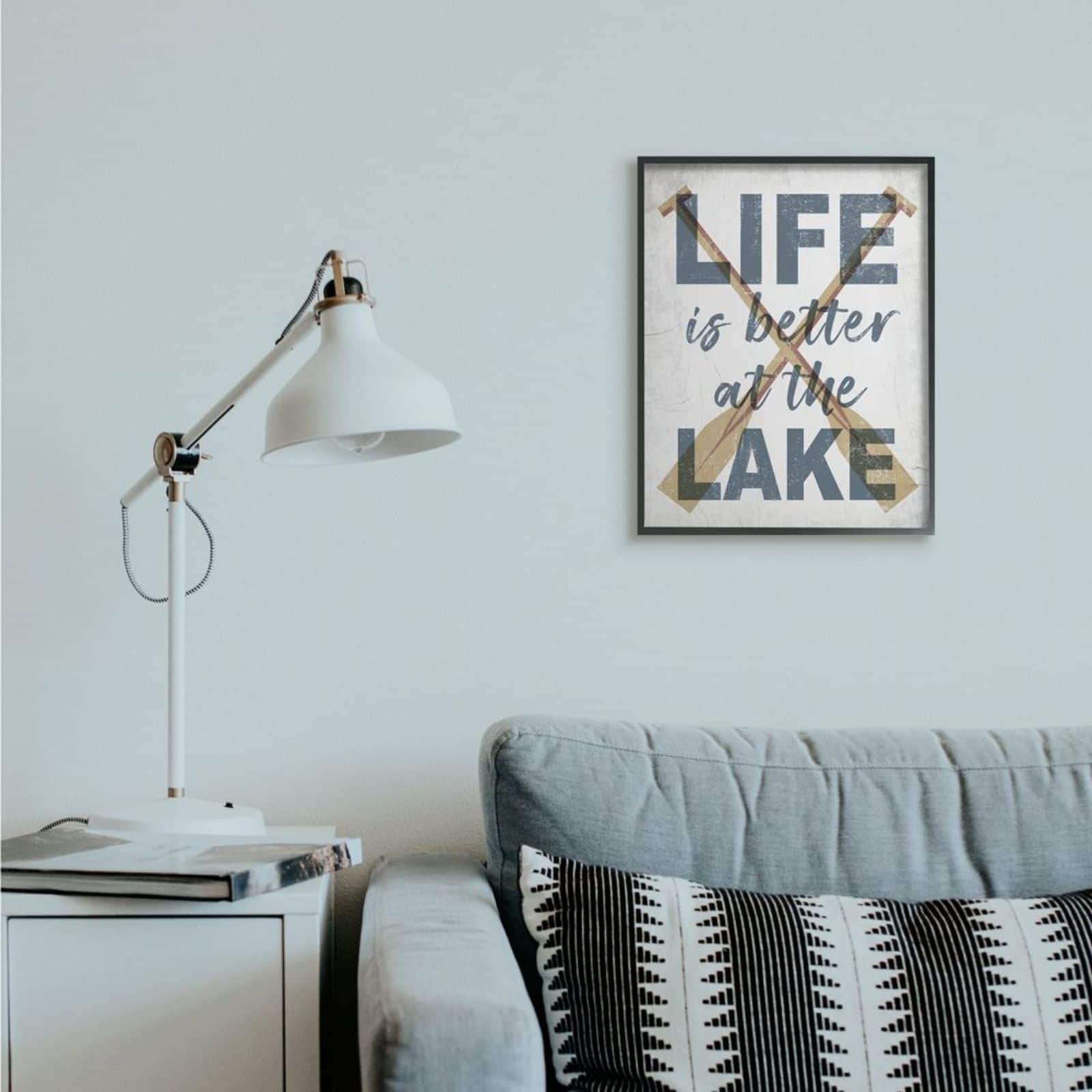 Stupell Industries Life is Better at the Lake Wall Art in Black Frame