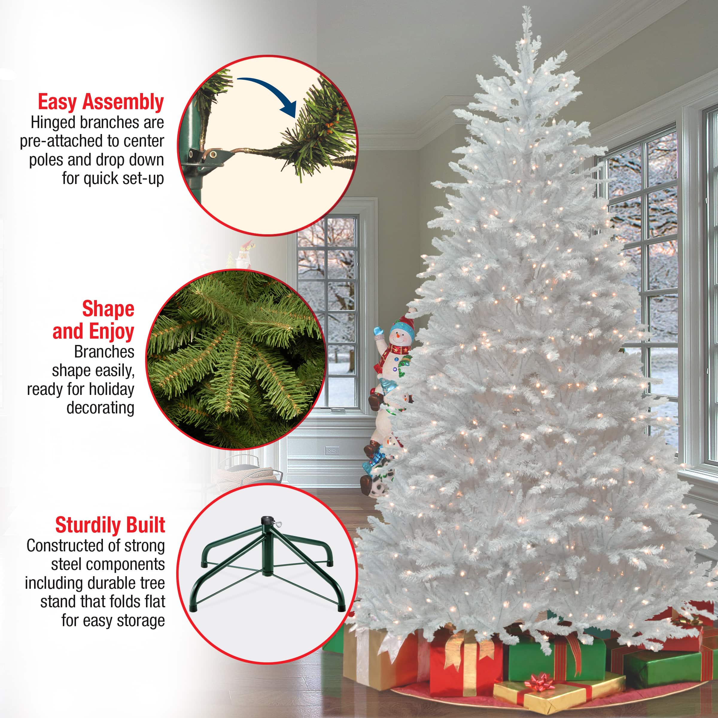 7ft. Prelit Dunhill&#xAE; White Fir Artificial Christmas Tree, Clear Lights