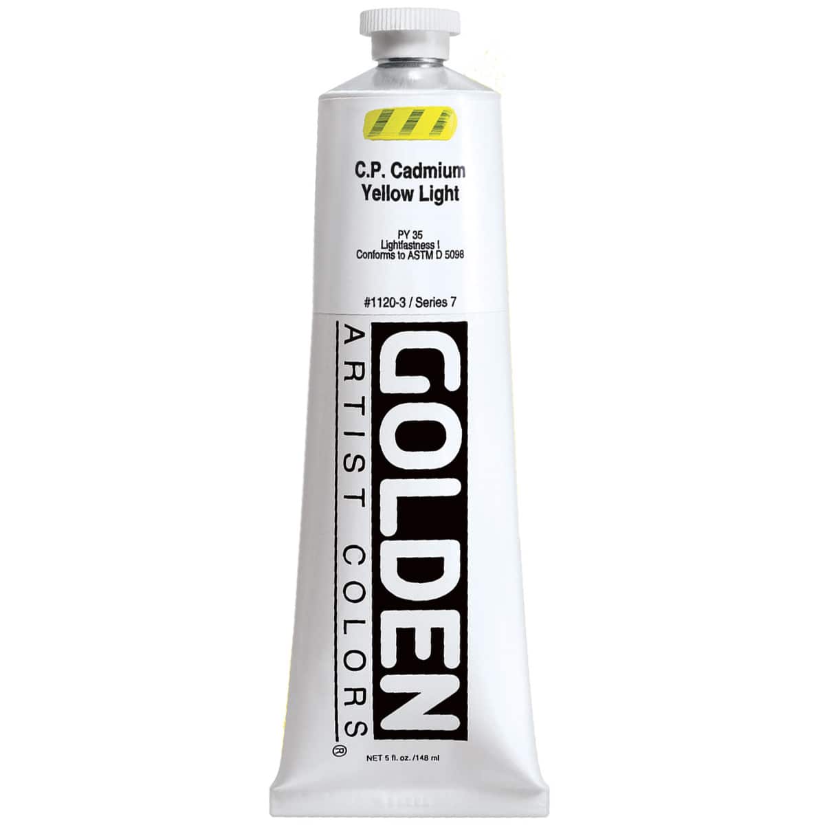 Golden Heavy Body Acrylic Paint, 5 oz in 1120 C.p. Cadmium Yellow Light