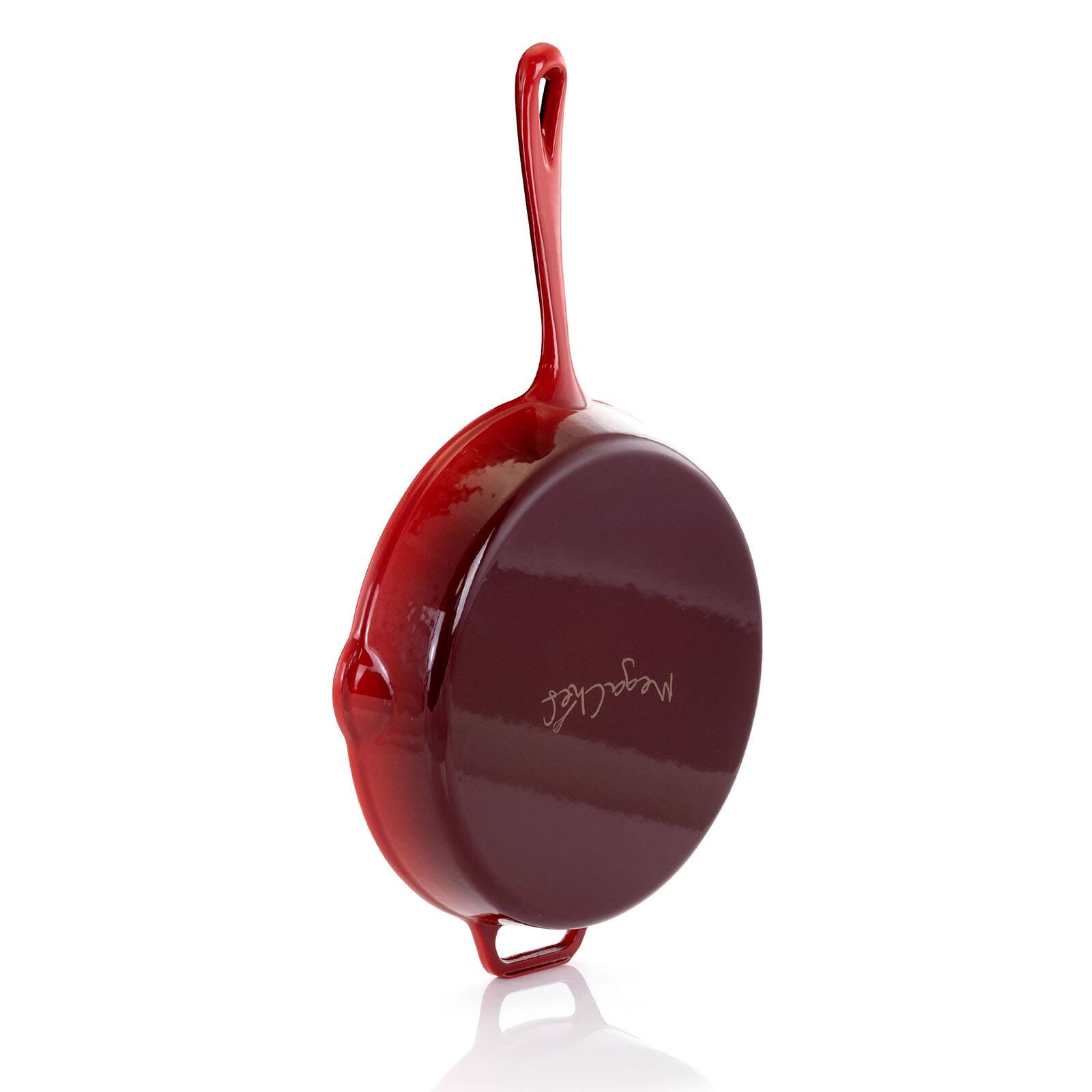 MegaChef 12" Round Enamel Cast Iron Skillet