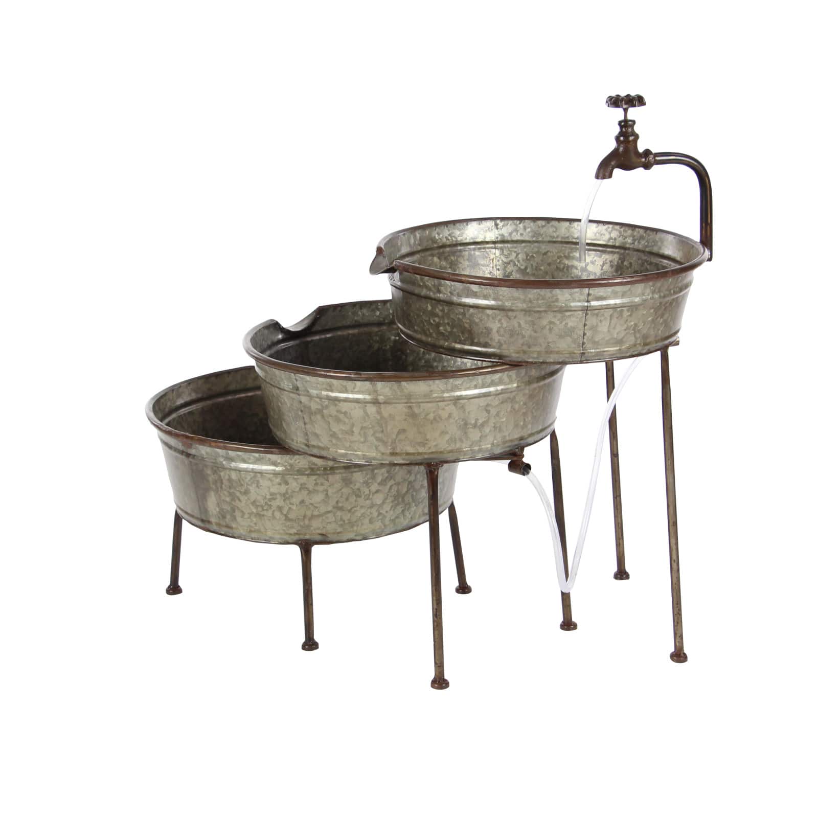 Grey Iron Farmhouse Fountain, 26&#x22; x 30&#x22; x 21&#x22;