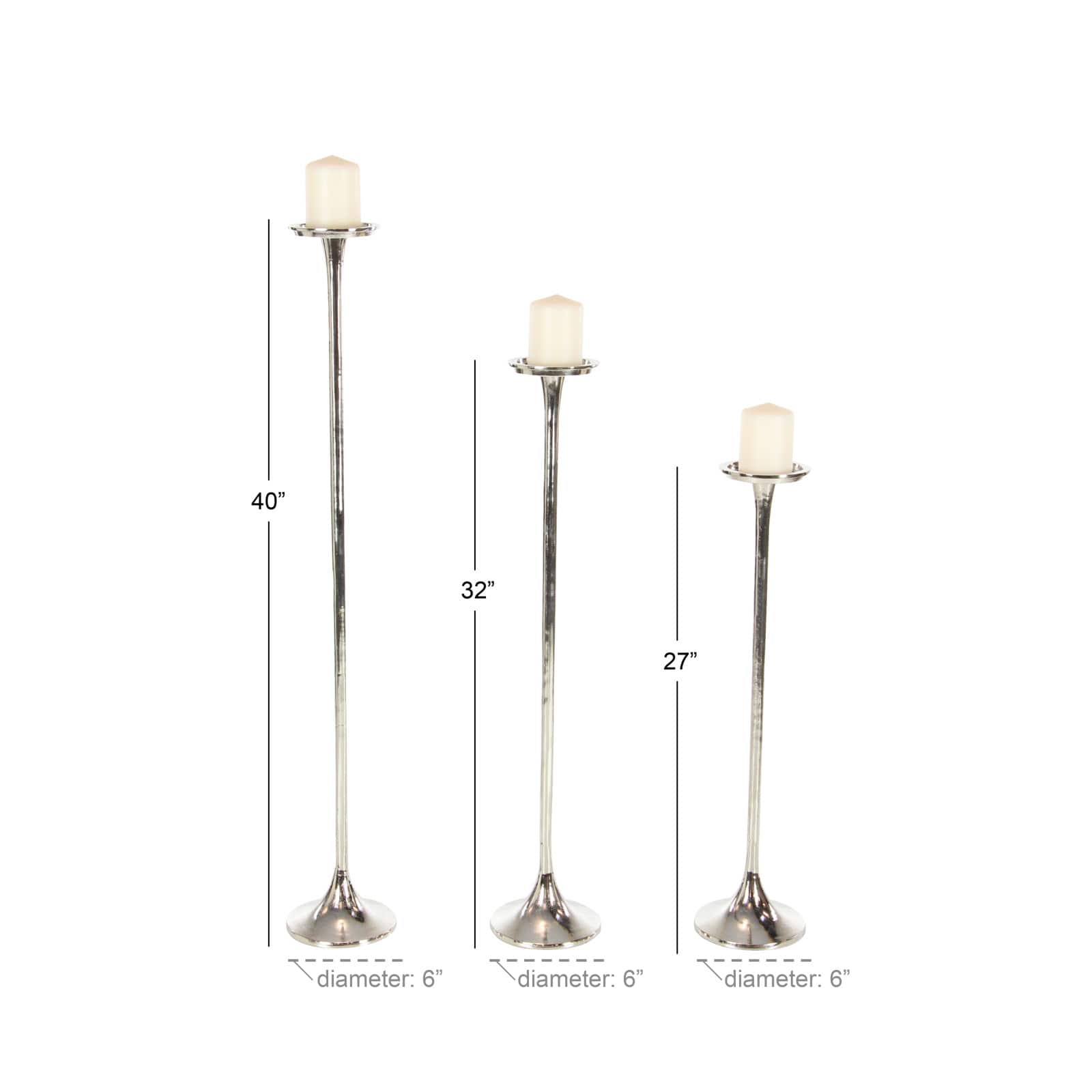 Aluminum Modern Candle Holder Set
