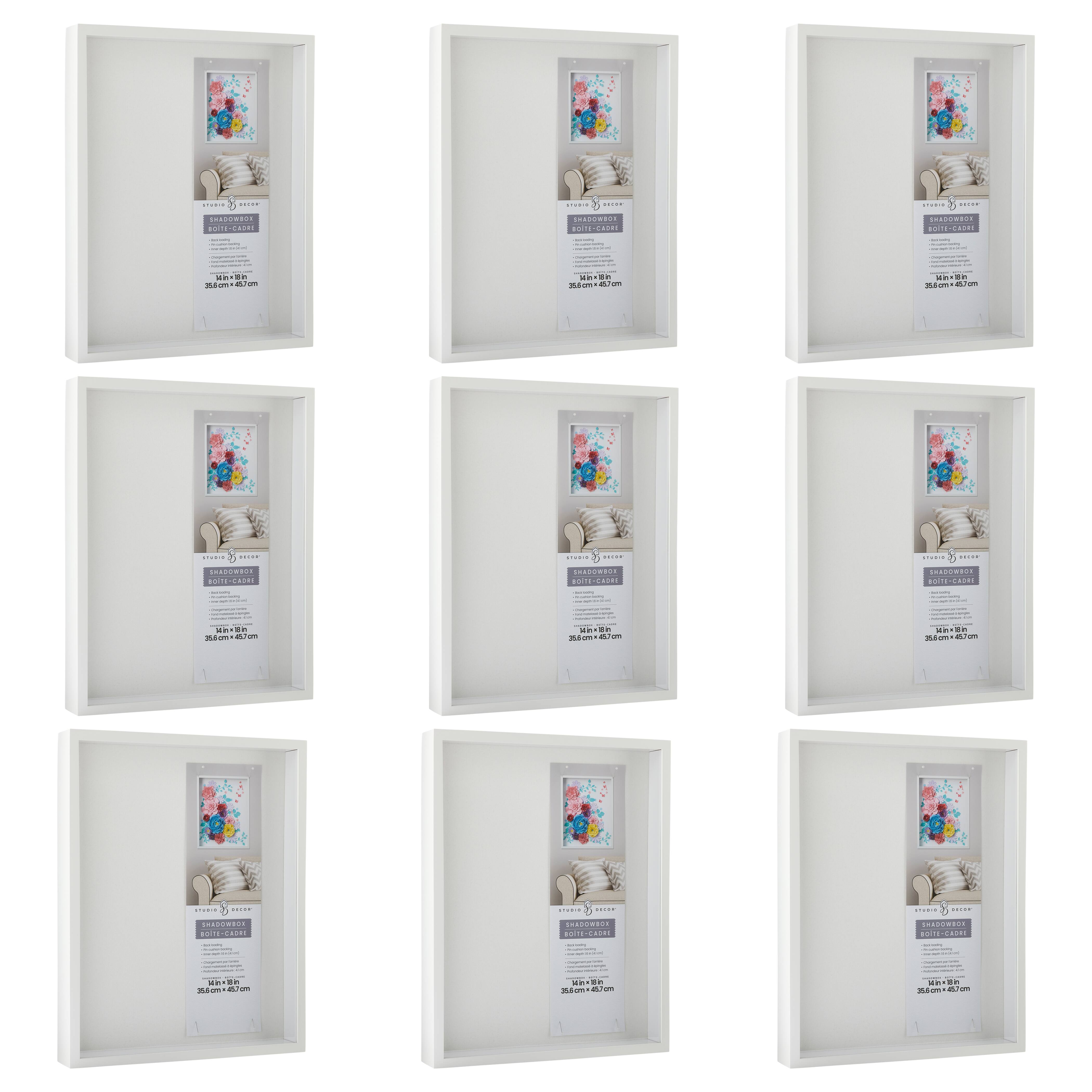9 Pack: White Flat 14&#x22; x 18&#x22; Shadow Box by Studio D&#xE9;cor&#xAE;