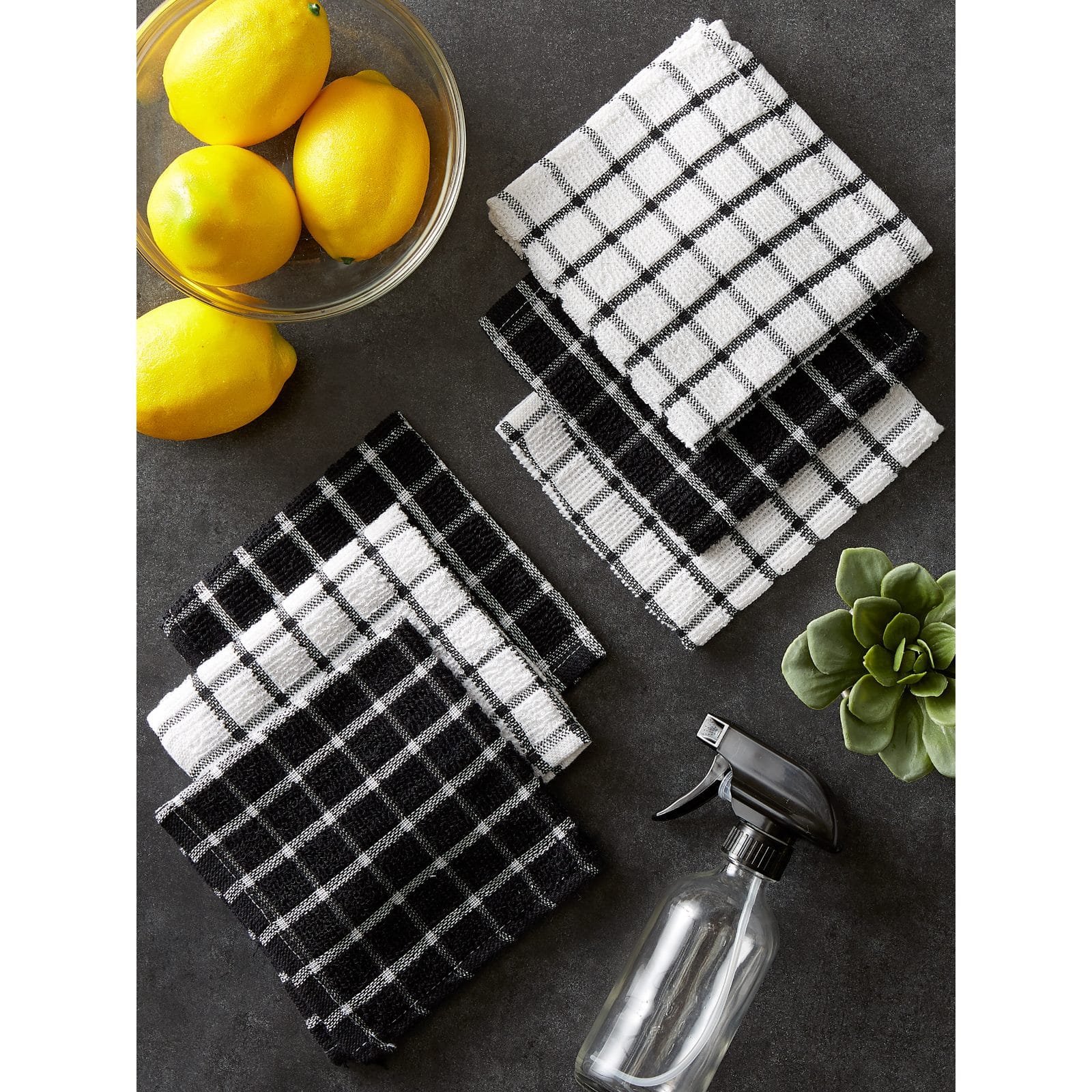 DII® & White Windowpane Terry Dishcloths