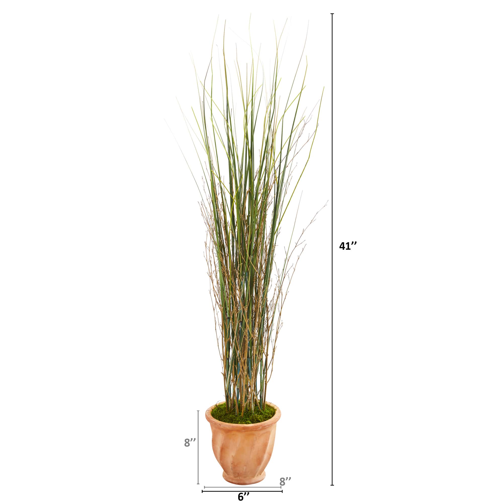 3.5ft. Grass & Bamboo Plant in Terracotta Planter