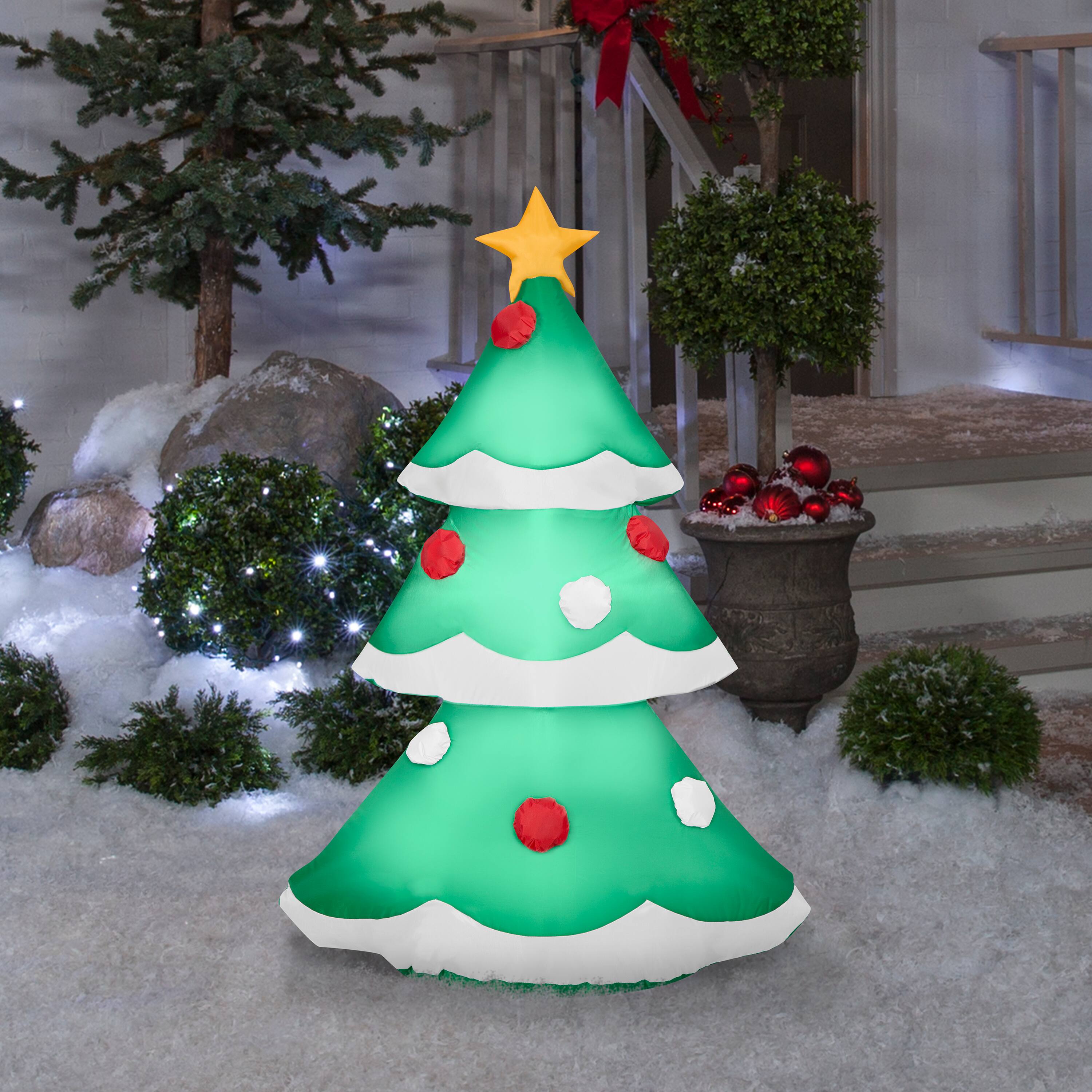 3.5ft. Airblown&#xAE; Inflatable Christmas Tree with Snowy Layers