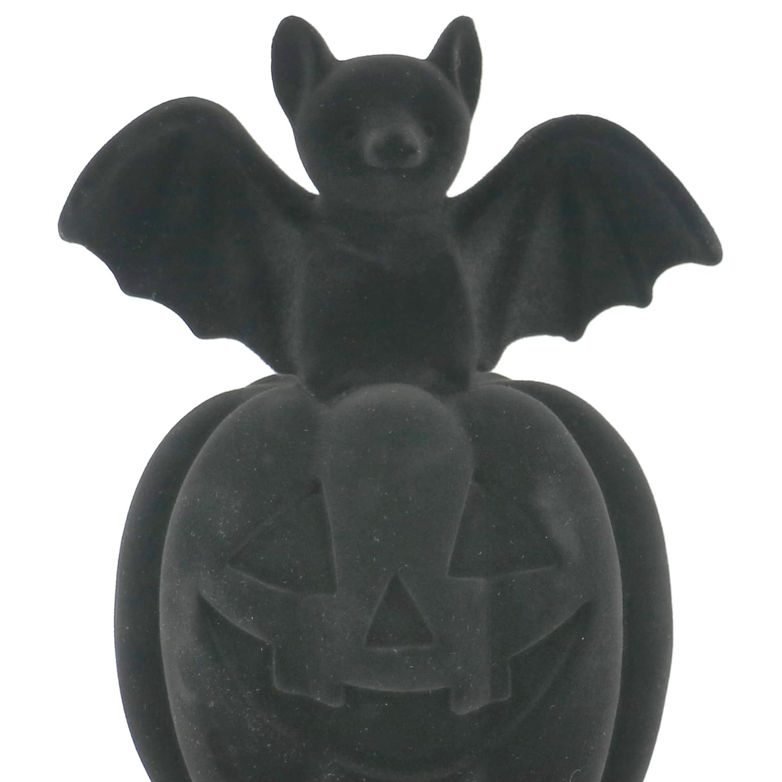 6.5&#x22; Flocked Bat on Jack-O&#x27;-Lantern Tabletop Accent by Ashland&#xAE;