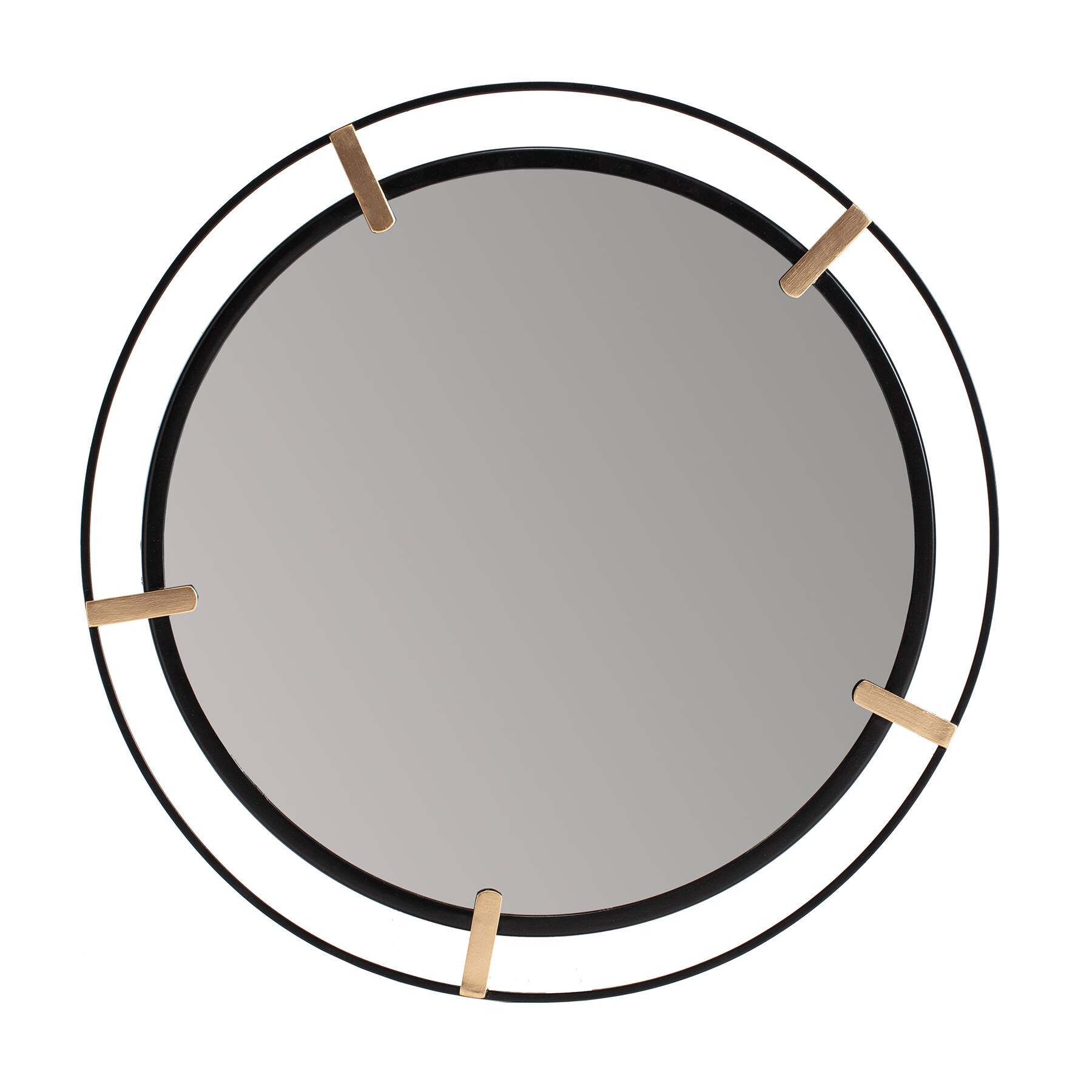 Habitat Thales 23" Black & Golden Circular Wall Mirror