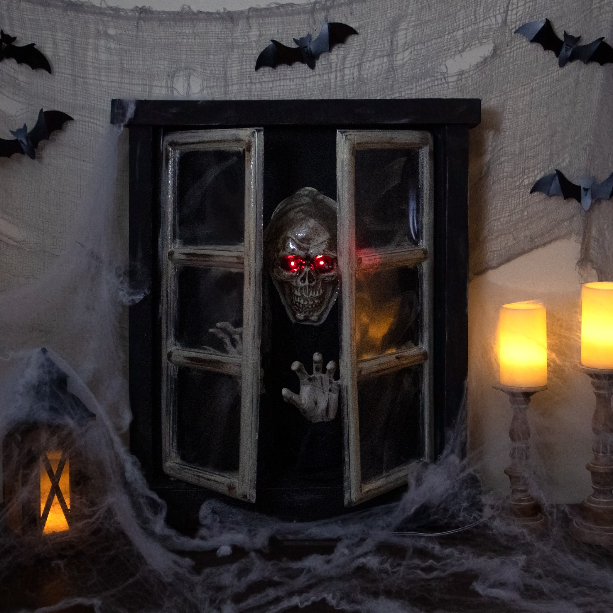 2.5ft. Lighted &#x26; Animated Opening Window Halloween D&#xE9;cor
