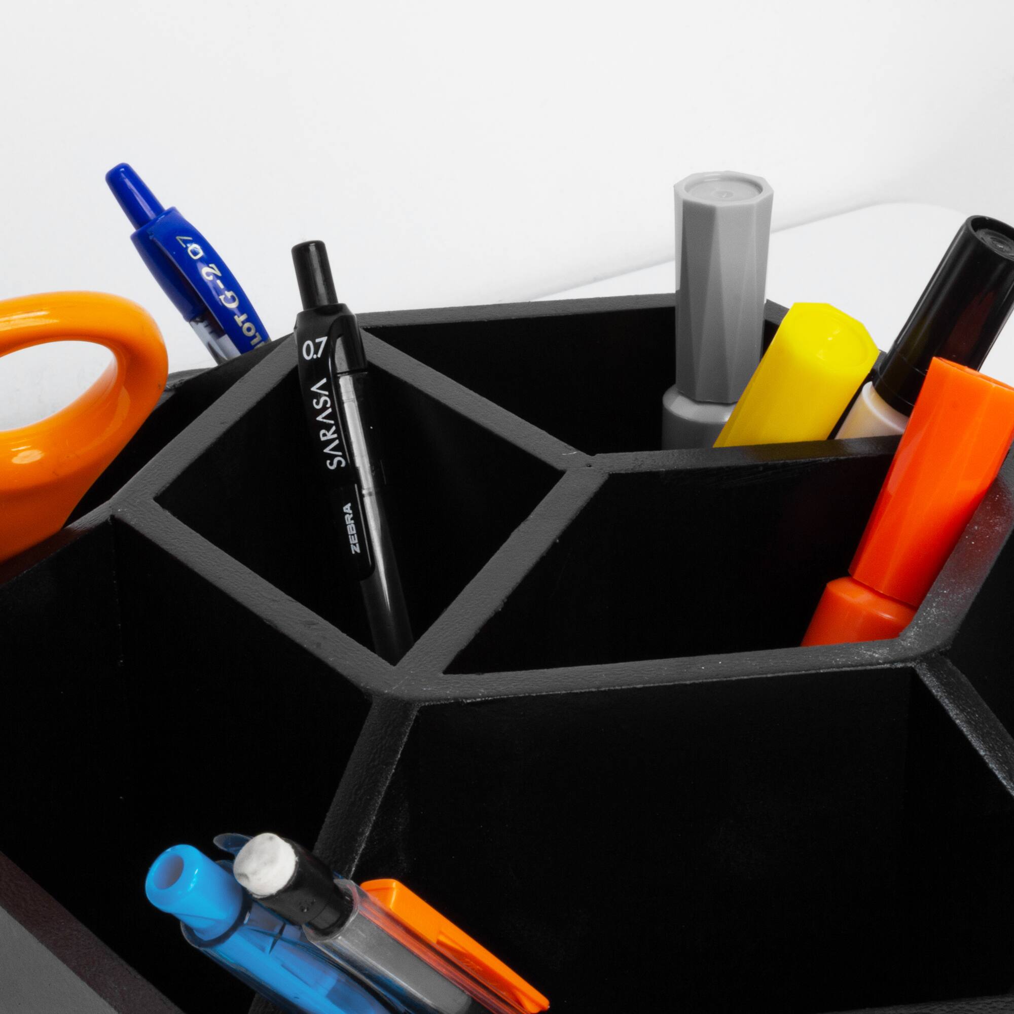 American Art D&#xE9;cor&#x2122; Black 9 Compartment Swiveling Stationary Desk Organizer