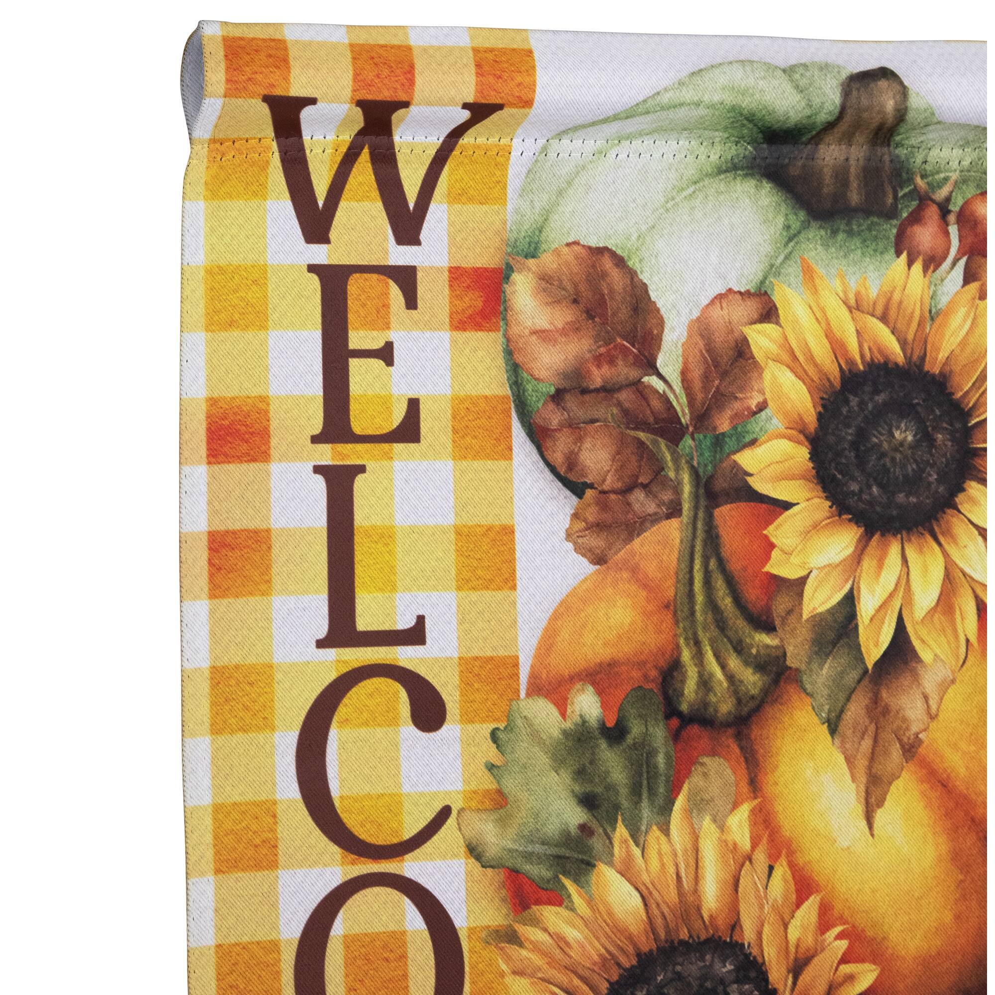 18&#x22; x 12.5&#x22; Pumpkins &#x26; Sunflowers Welcome Fall Harvest Outdoor Garden Flag