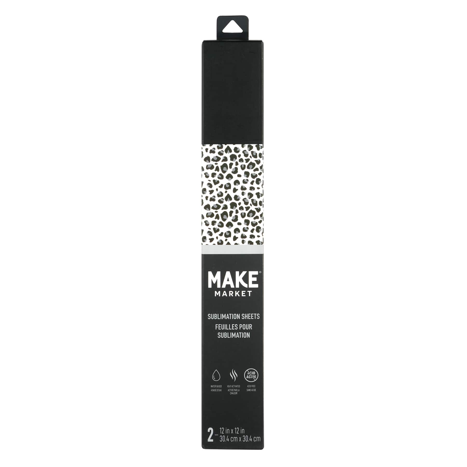 12" x 12" Snow Leopard & Black Sublimation Sheets by Make Market®