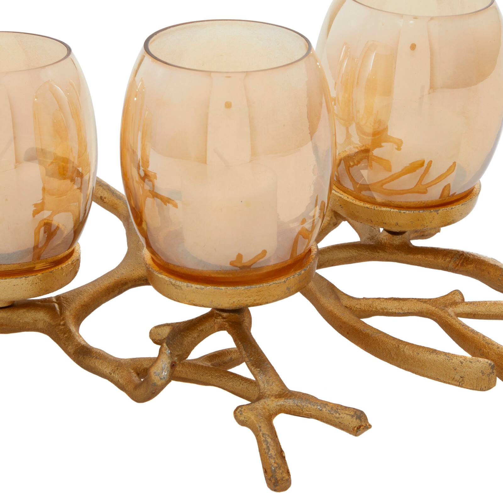 6" Gold Aluminum Coastal Candle Holder