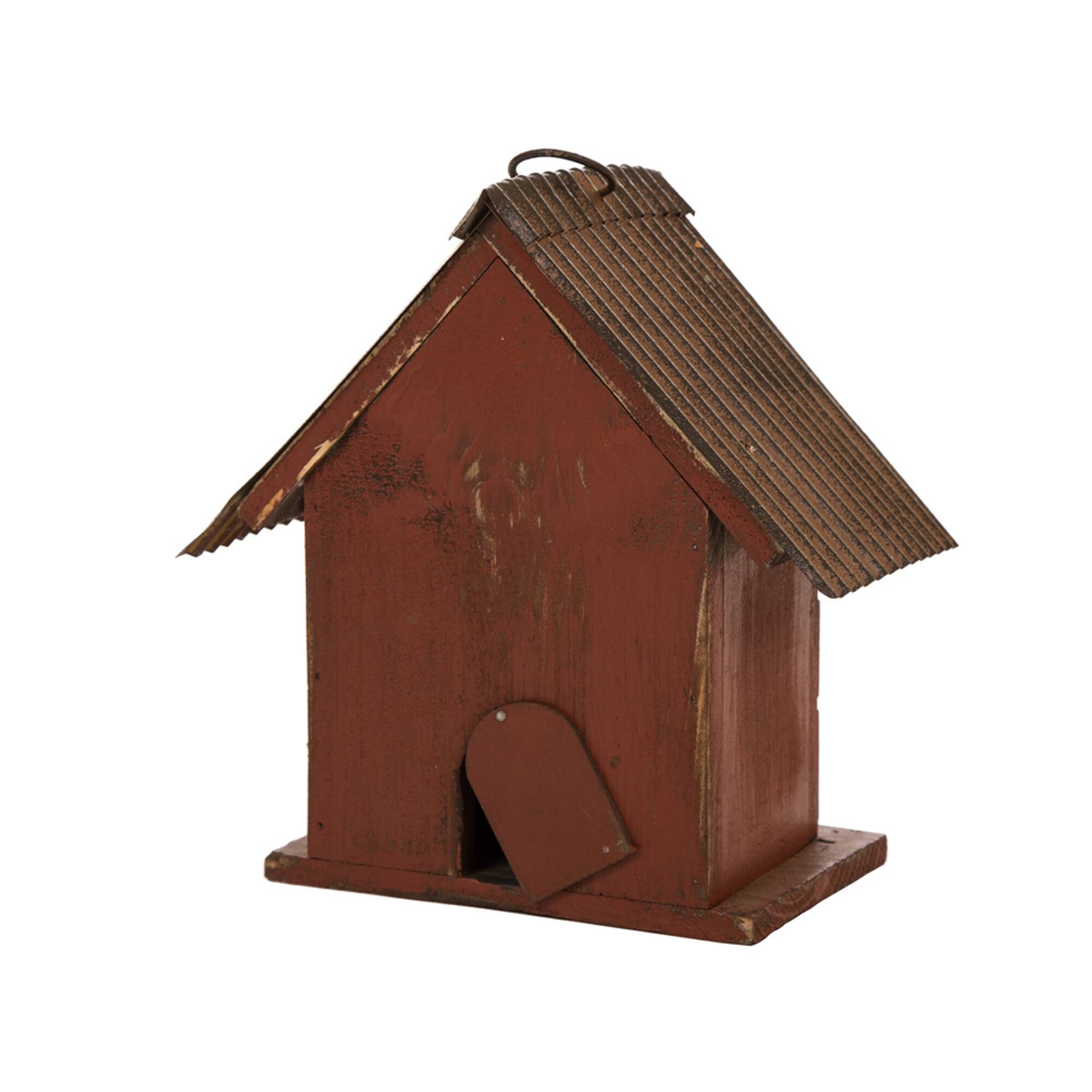 Glitzhome® Distressed Wood Heart Garden Bird House