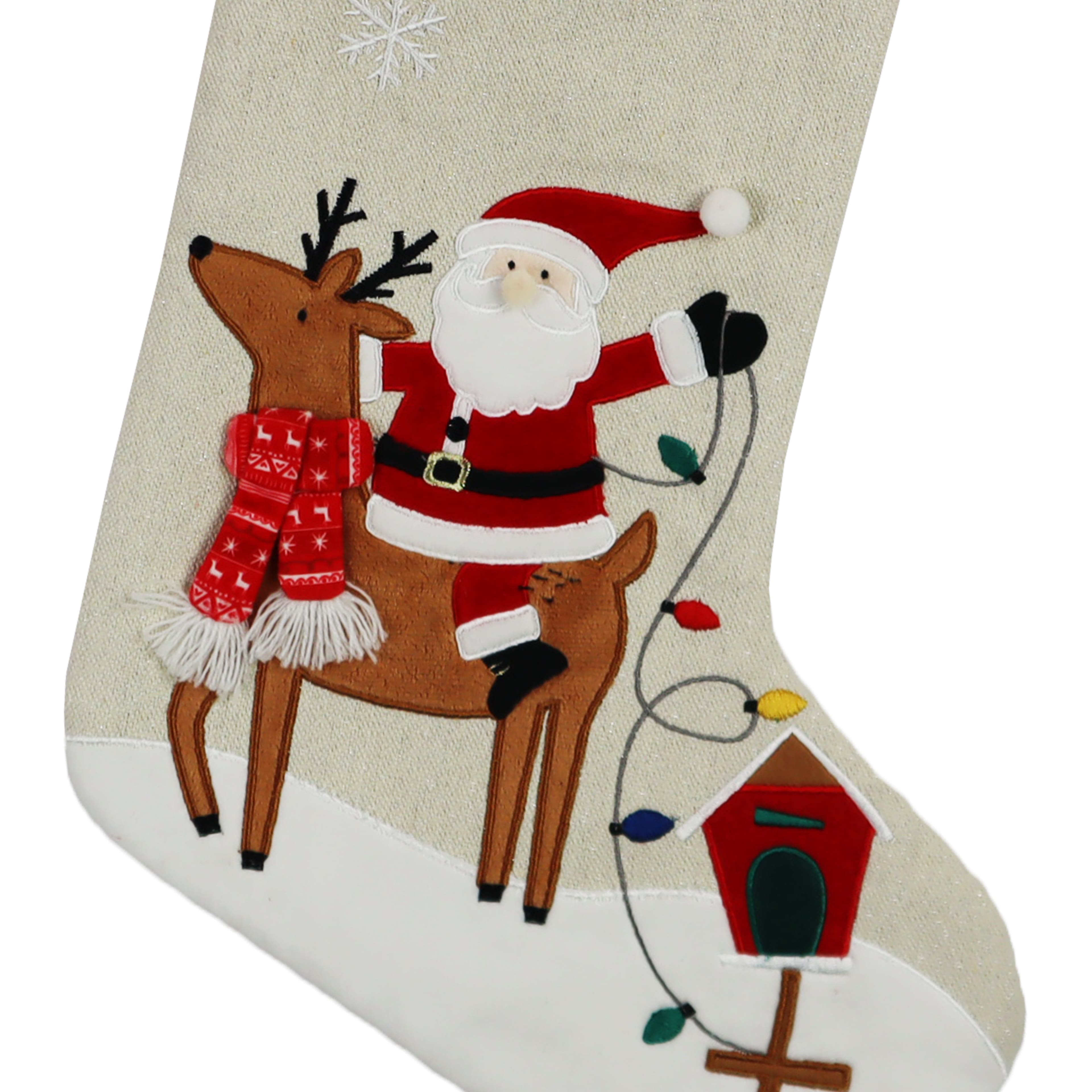 18&#x22; Santa &#x26; Reindeer Stocking by Ashland&#xAE;