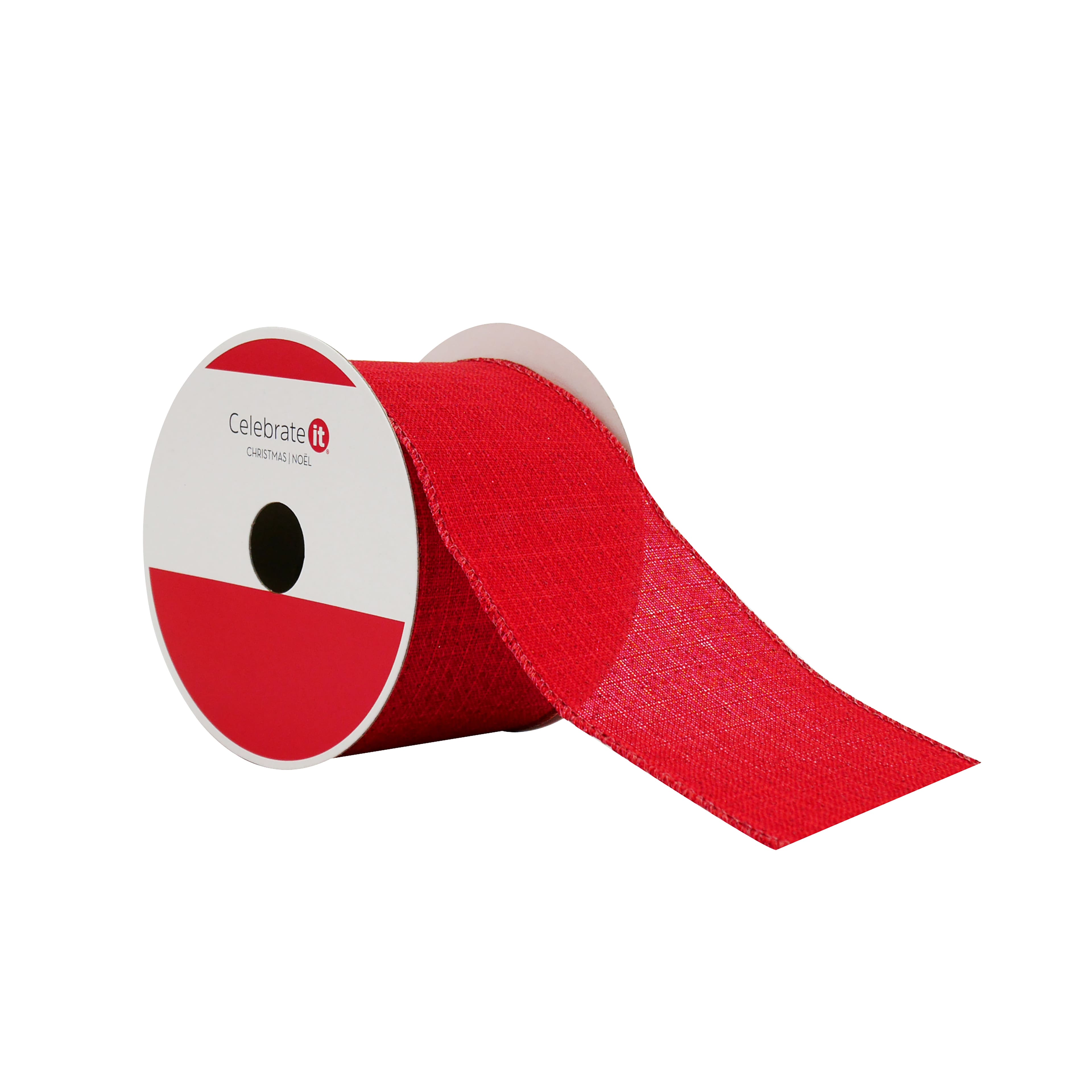 2.5&#x22; x 20ft. Red Wired Shimmer Ribbon by Celebrate It&#xAE;
