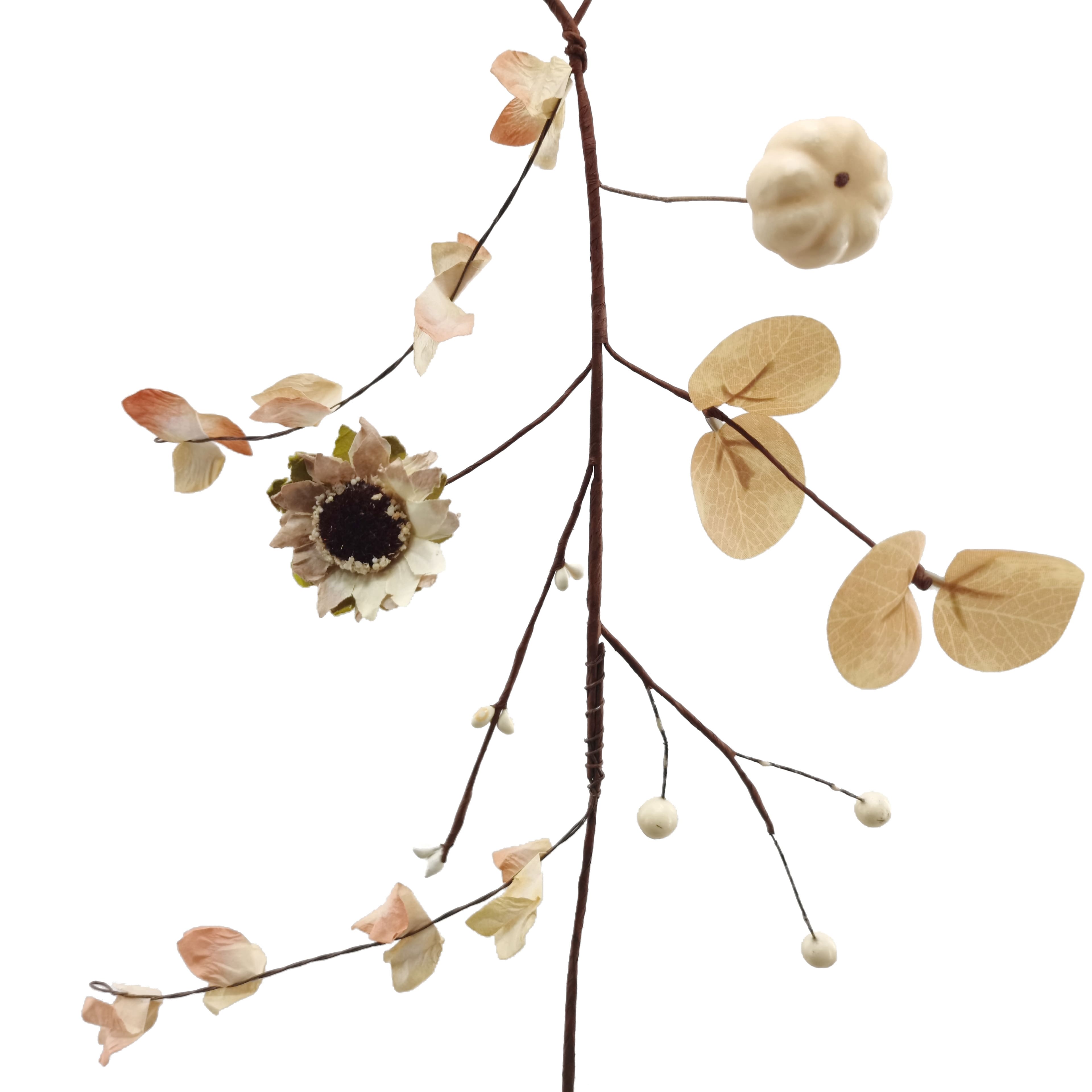 5ft. Cream Pumpkin & Berry Coiled Garland by Ashland®