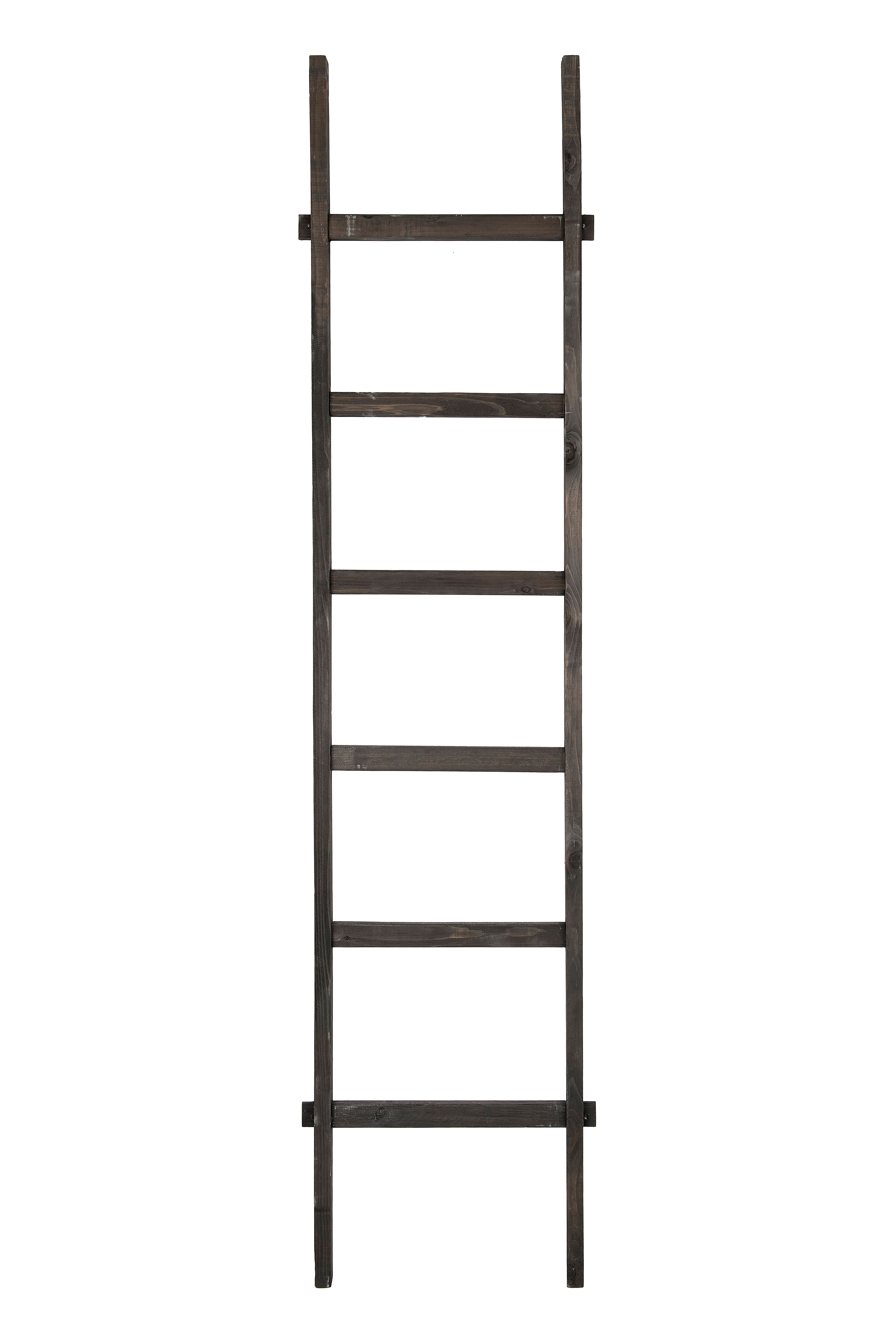 6.4ft. Black Wood Decorative Blanket Ladder