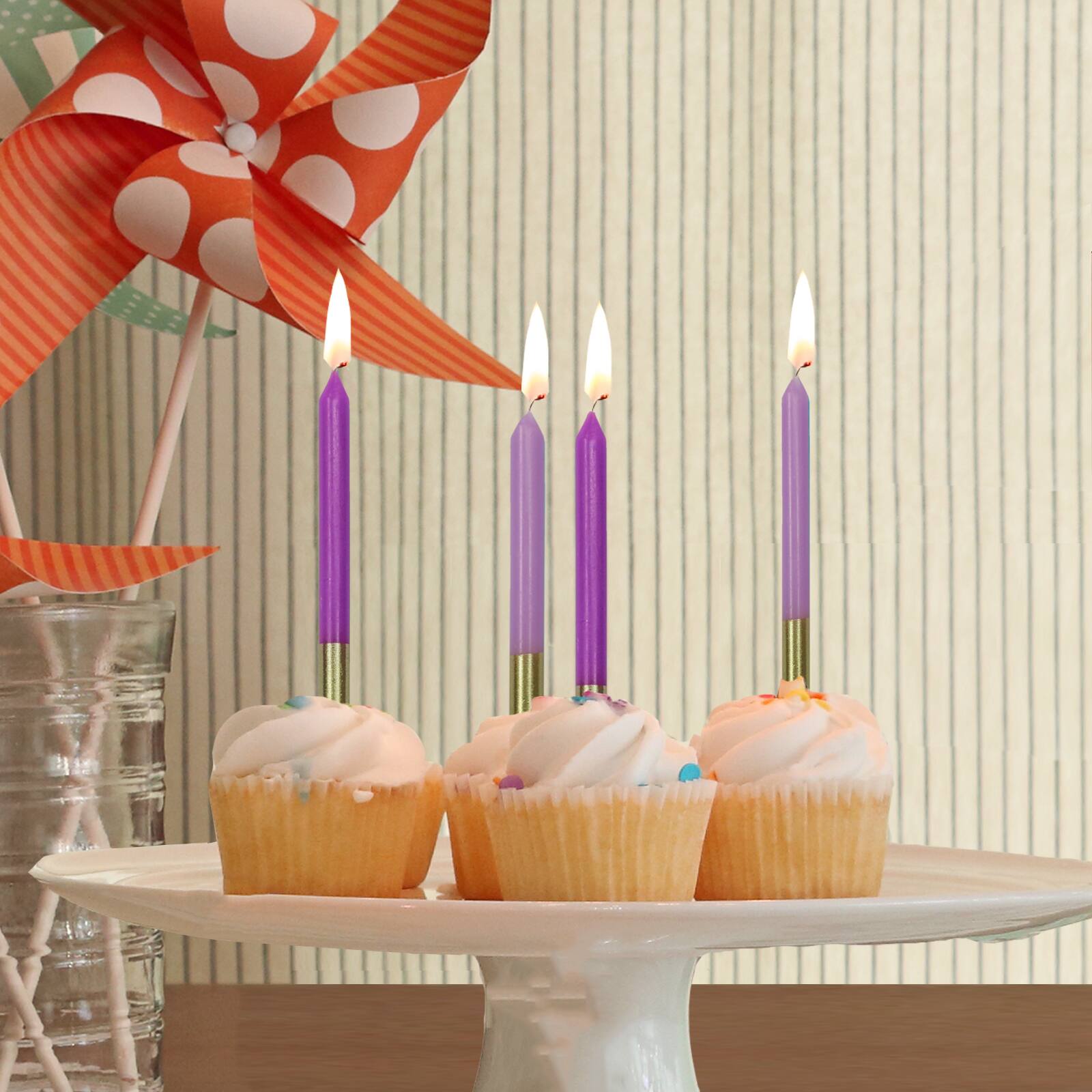 Gold Dipped Purple Birthday Candles by Celebrate It™ Candles Michaels