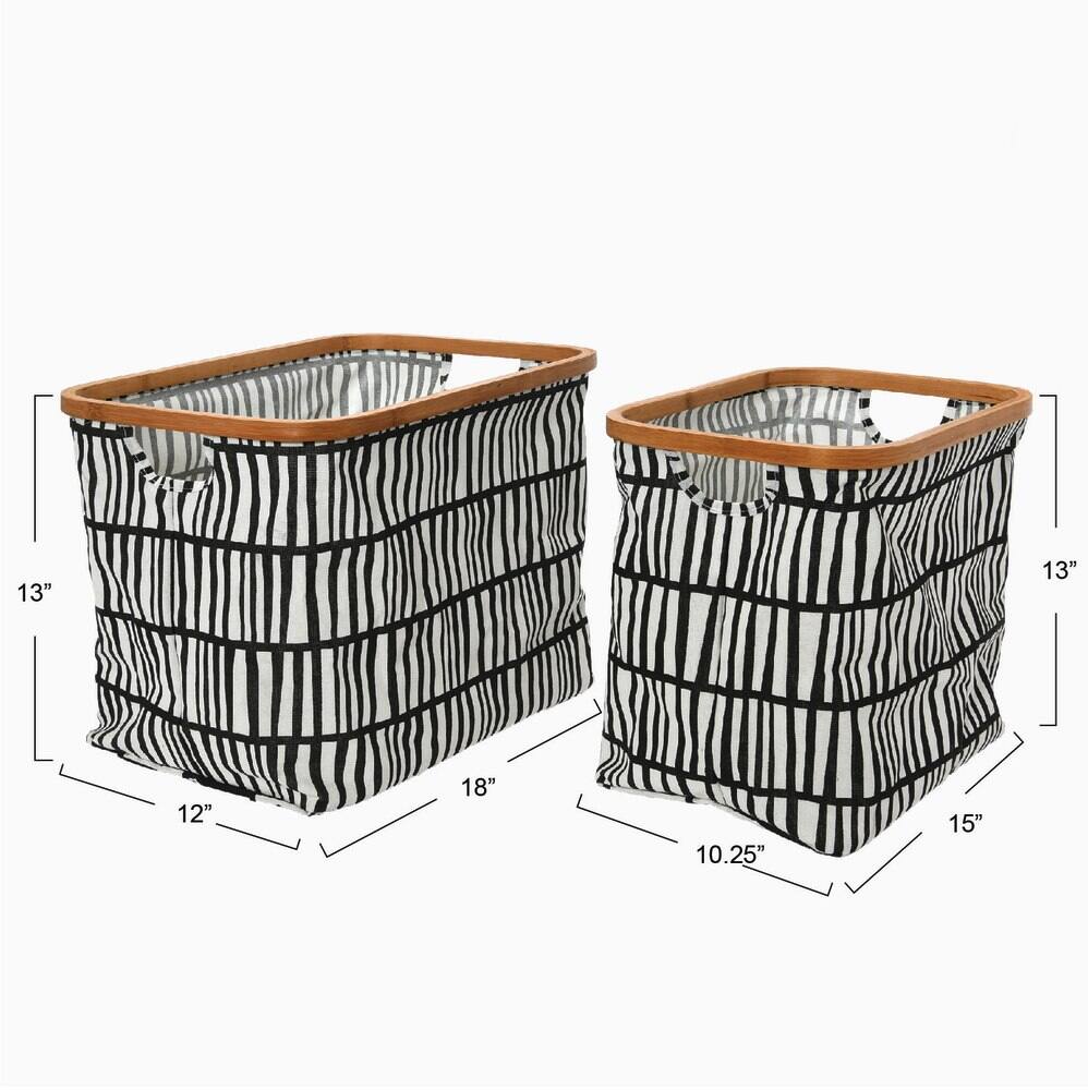 Household Essentials Krush Bamboo Rimmed Basket Set