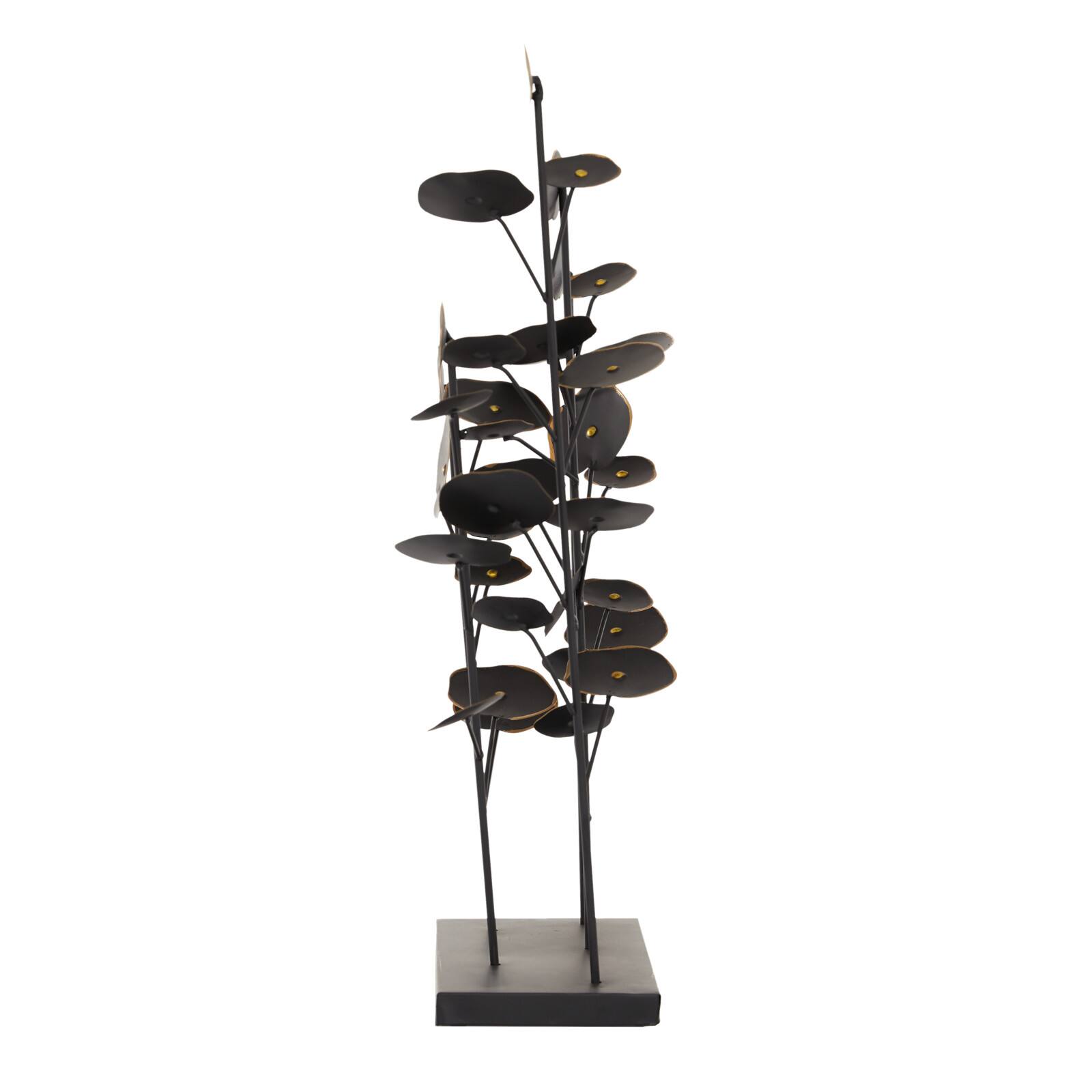 21&#x22; Black Metal Contemporary Nature Sculpture