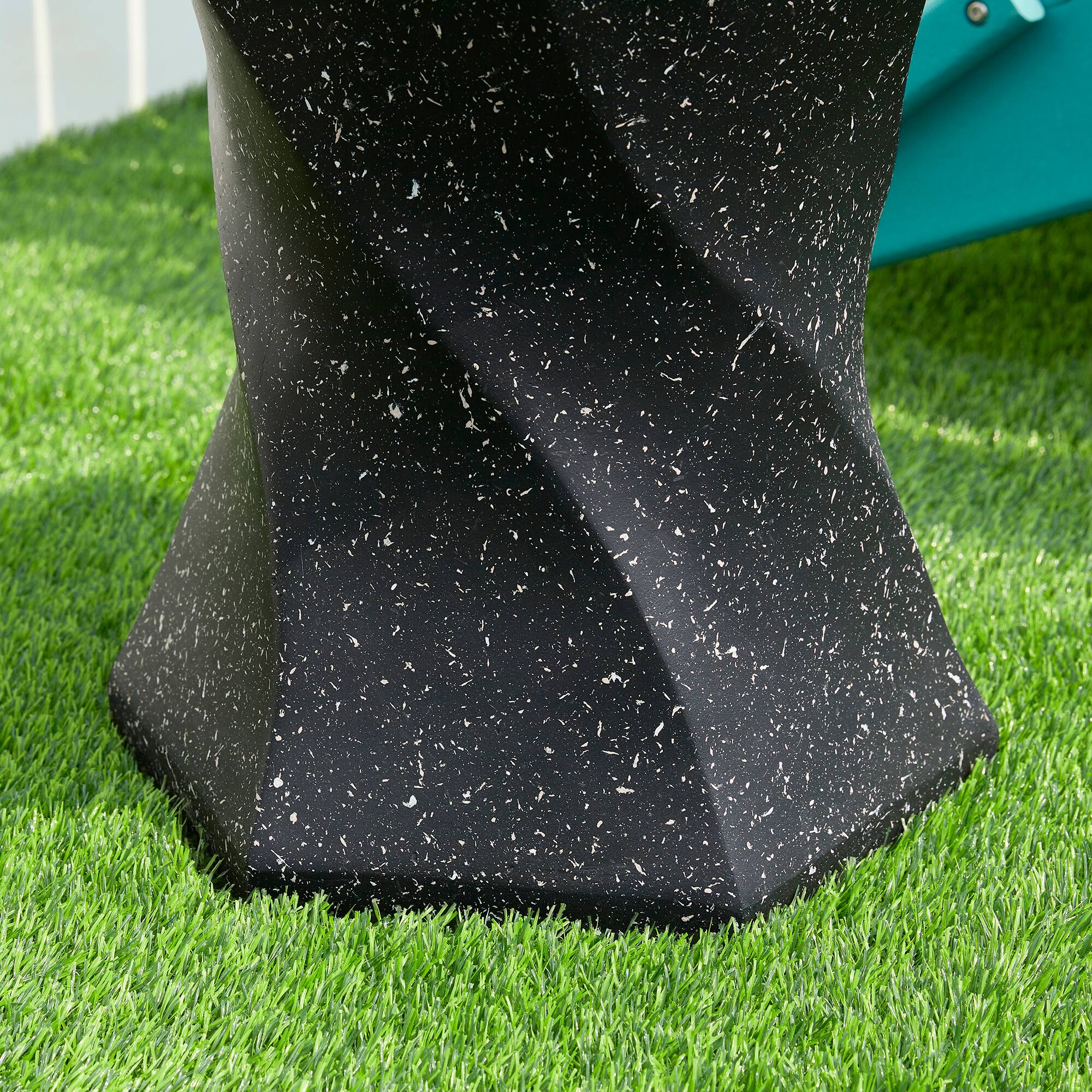 Glitzhome® 17.75" Multifunctional Twist-Style Faux Terrazzo Garden Stool