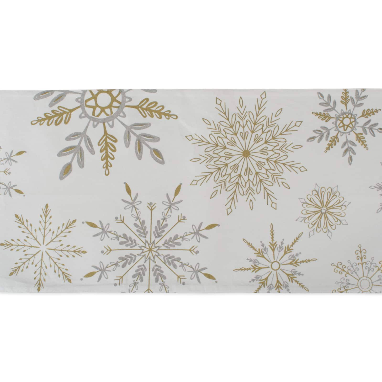 DII&#xAE; 108&#x22; Snowflake Sparkle Printed Table Runner