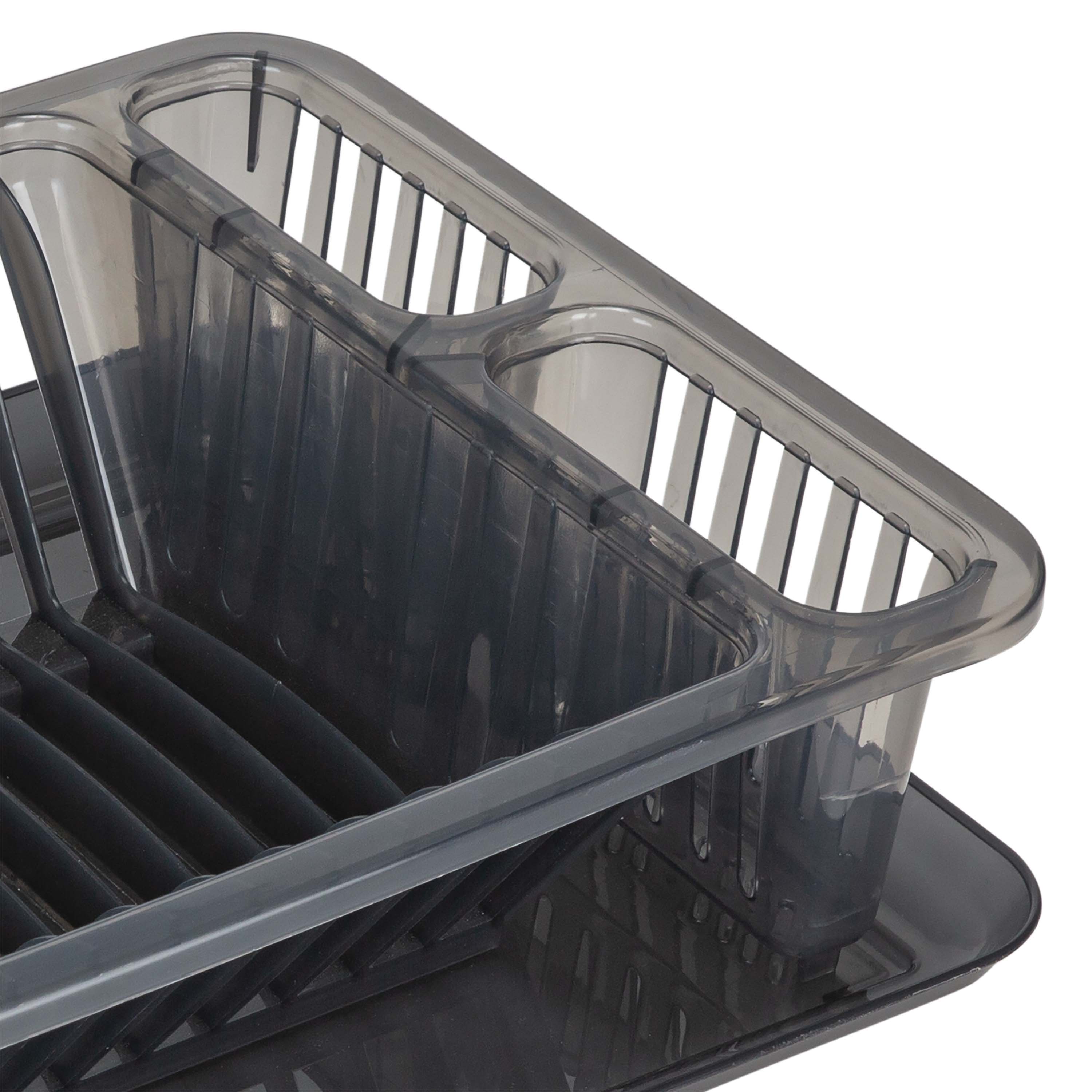 Kitchen Details Smoke Gray Large Dish Rack with Tray