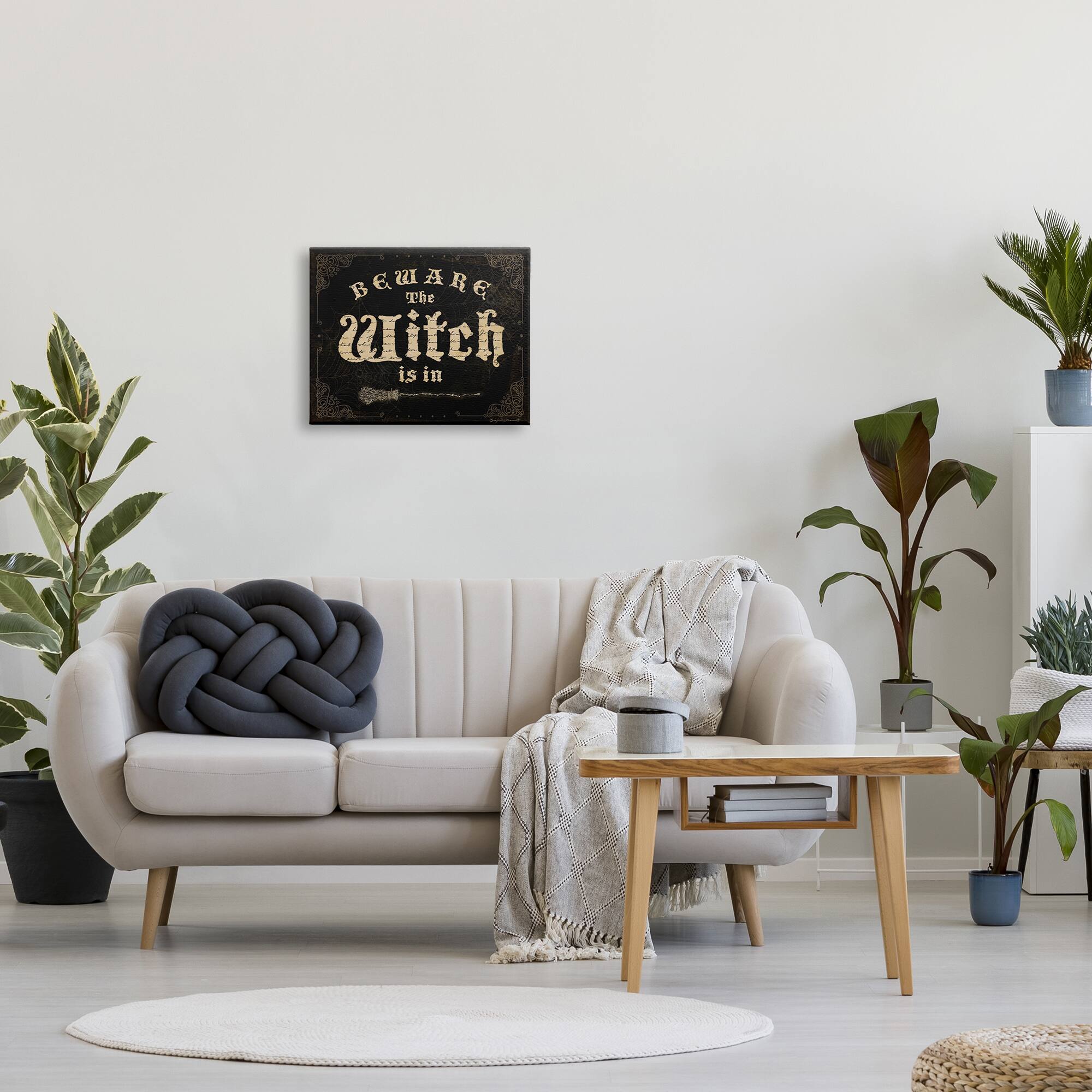 Stupell Industries Beware The Witch Vintage Phrase Canvas Wall Art